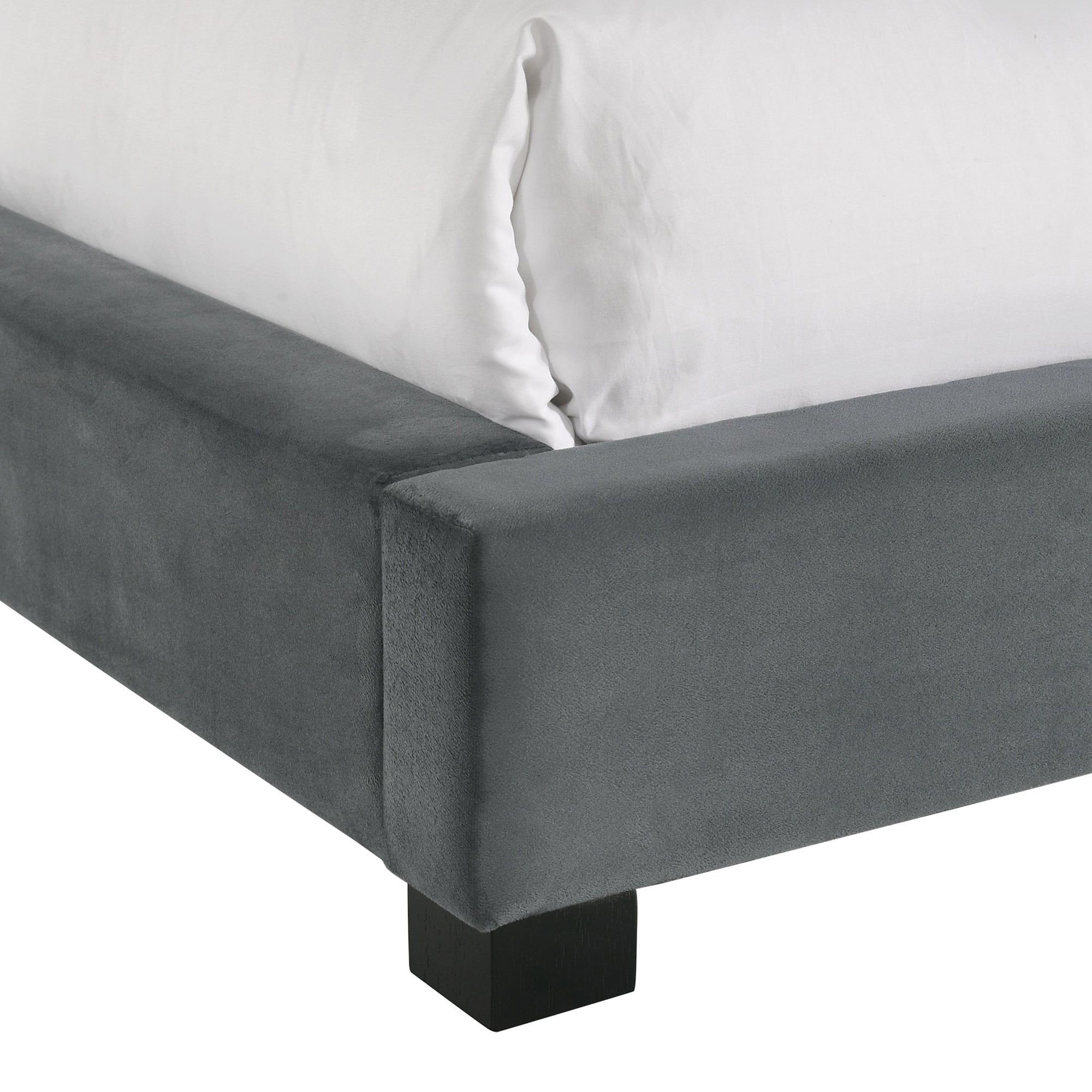 Brookhaven Twin UPH Bed in Grey Velvet