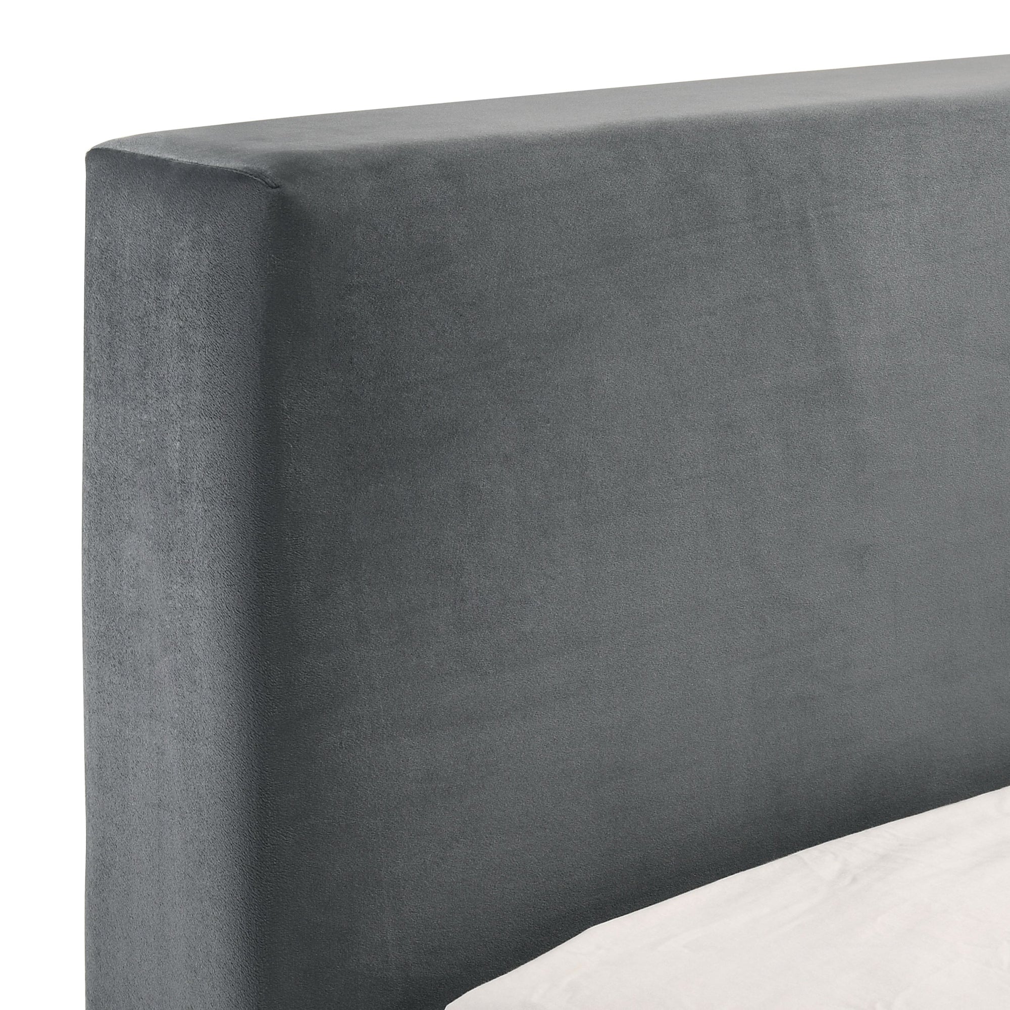 Brookhaven Twin UPH Bed in Grey Velvet