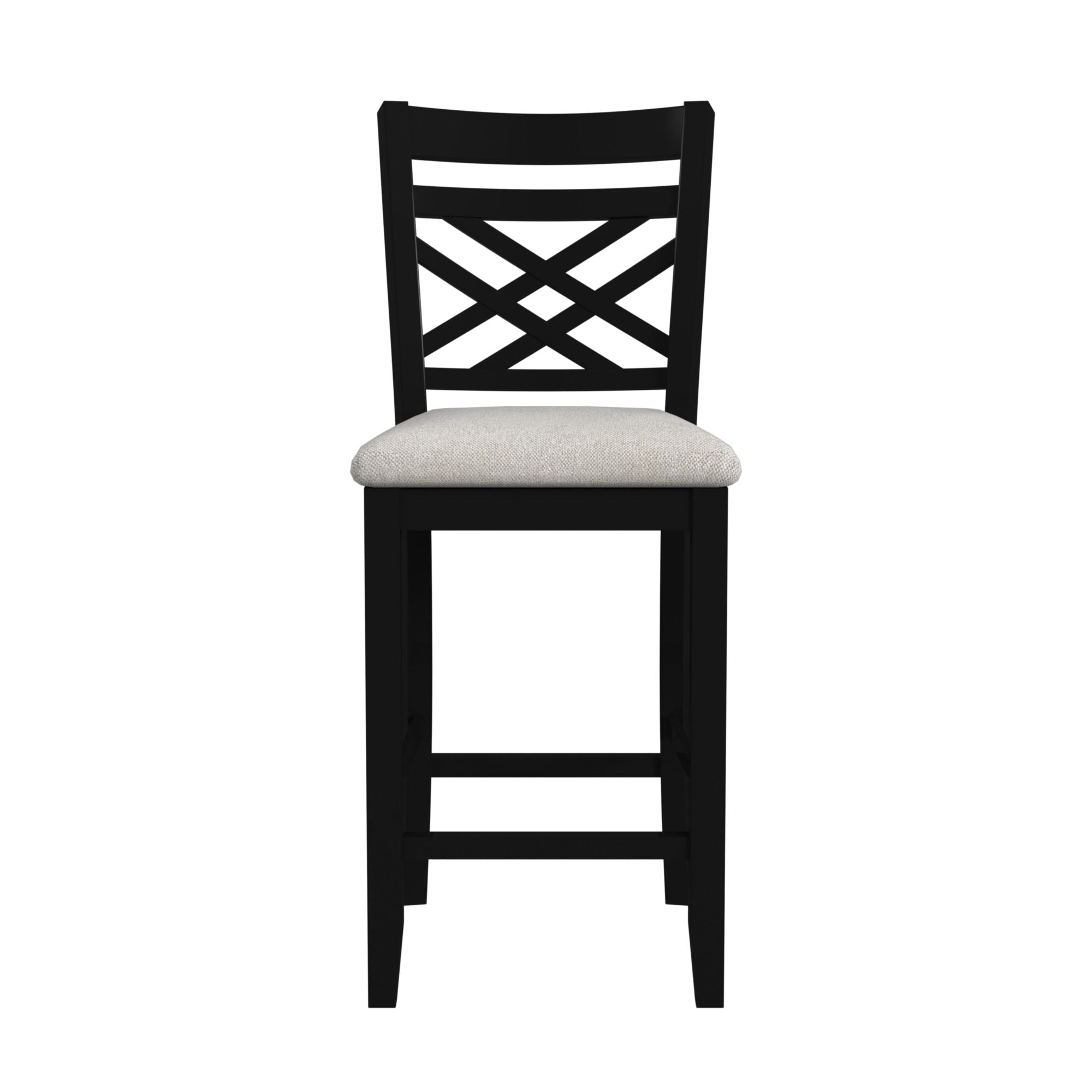 Brooks 5PC Counter Set with Table and 4 UPH Seat & Wood Back Chairs in Medium Brown & Black