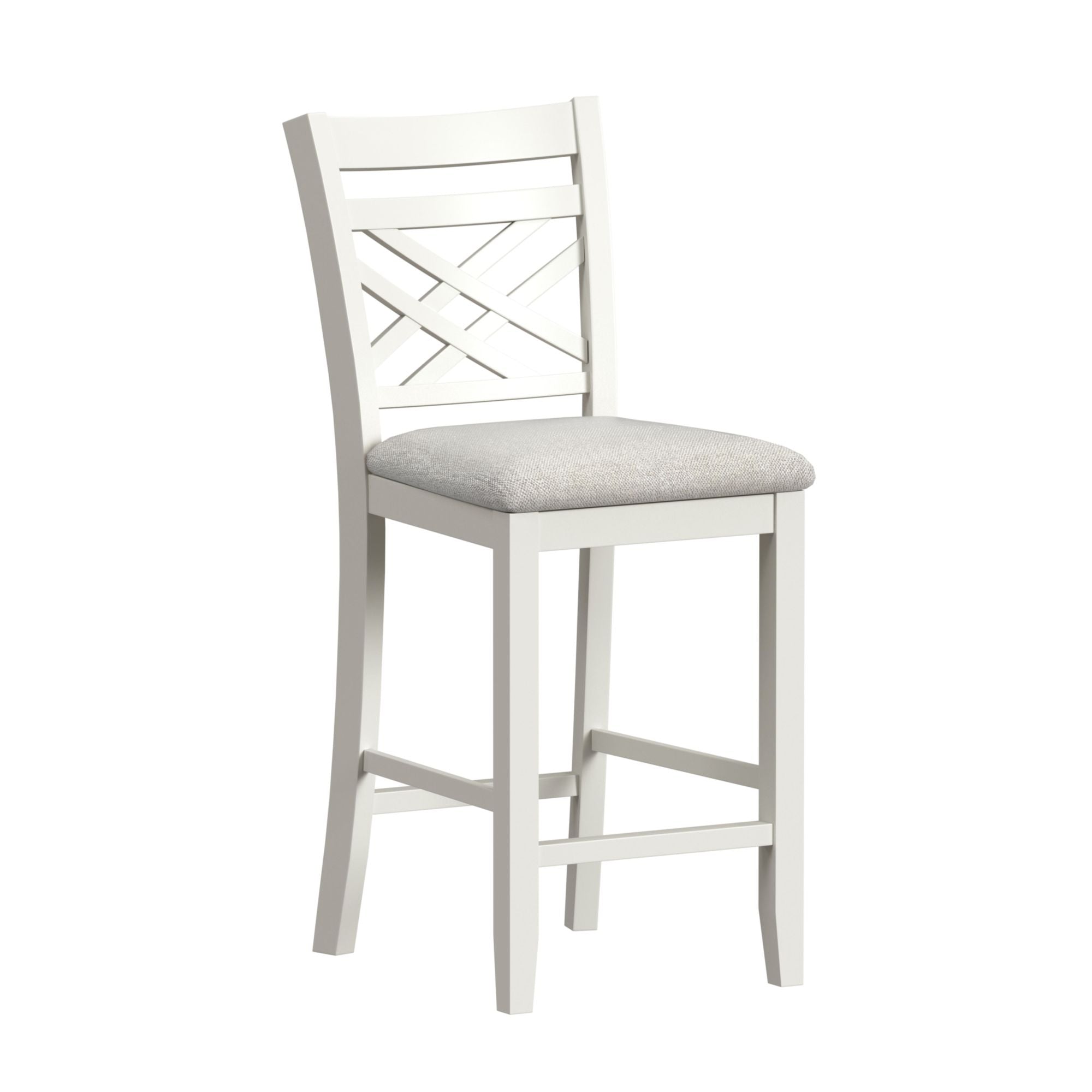 Brooks 5PC Counter Set with Table and 4 UPH Seat & Wood Back Chairs in Medium Brown & White