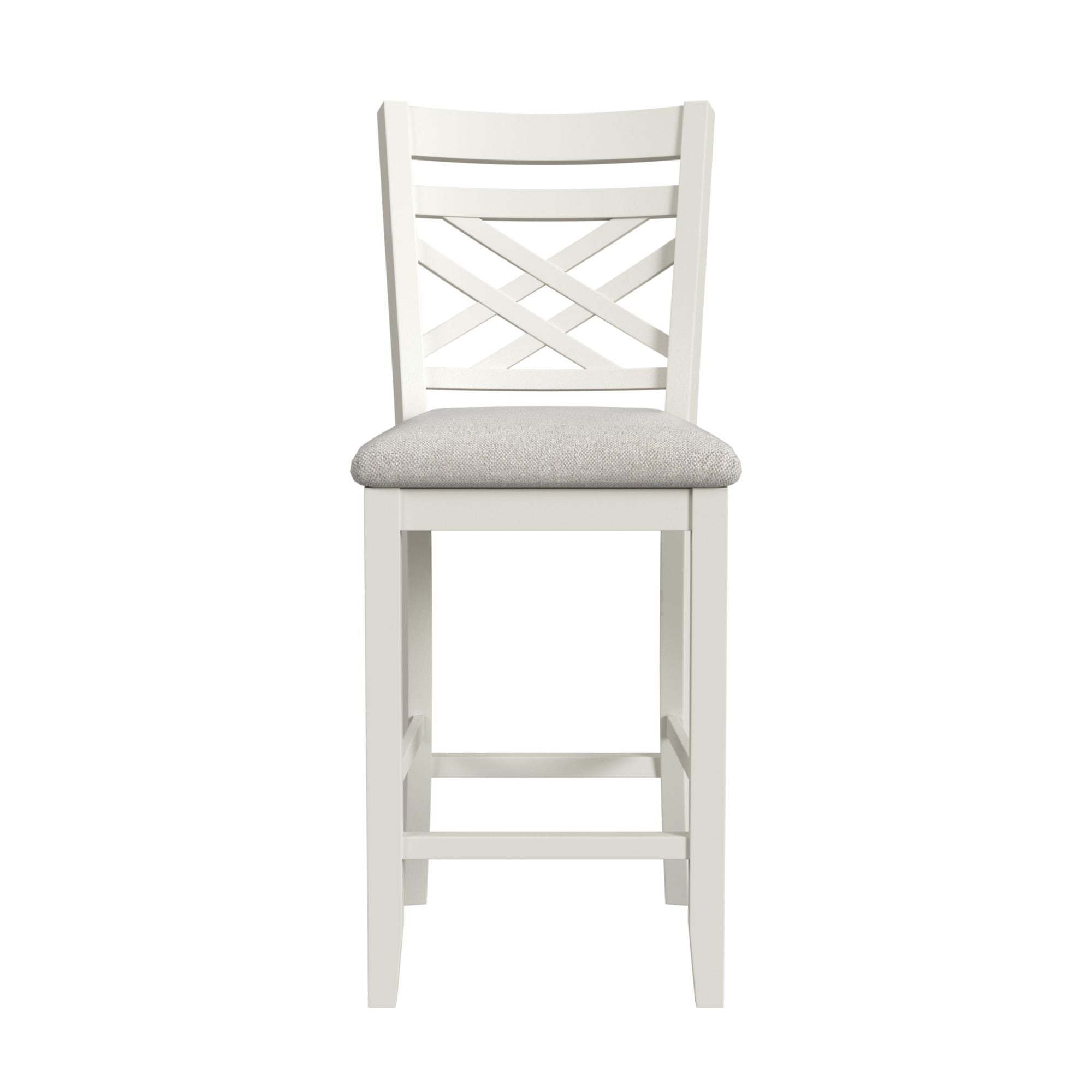 Brooks 5PC Counter Set with Table and 4 UPH Seat & Wood Back Chairs in Medium Brown & White