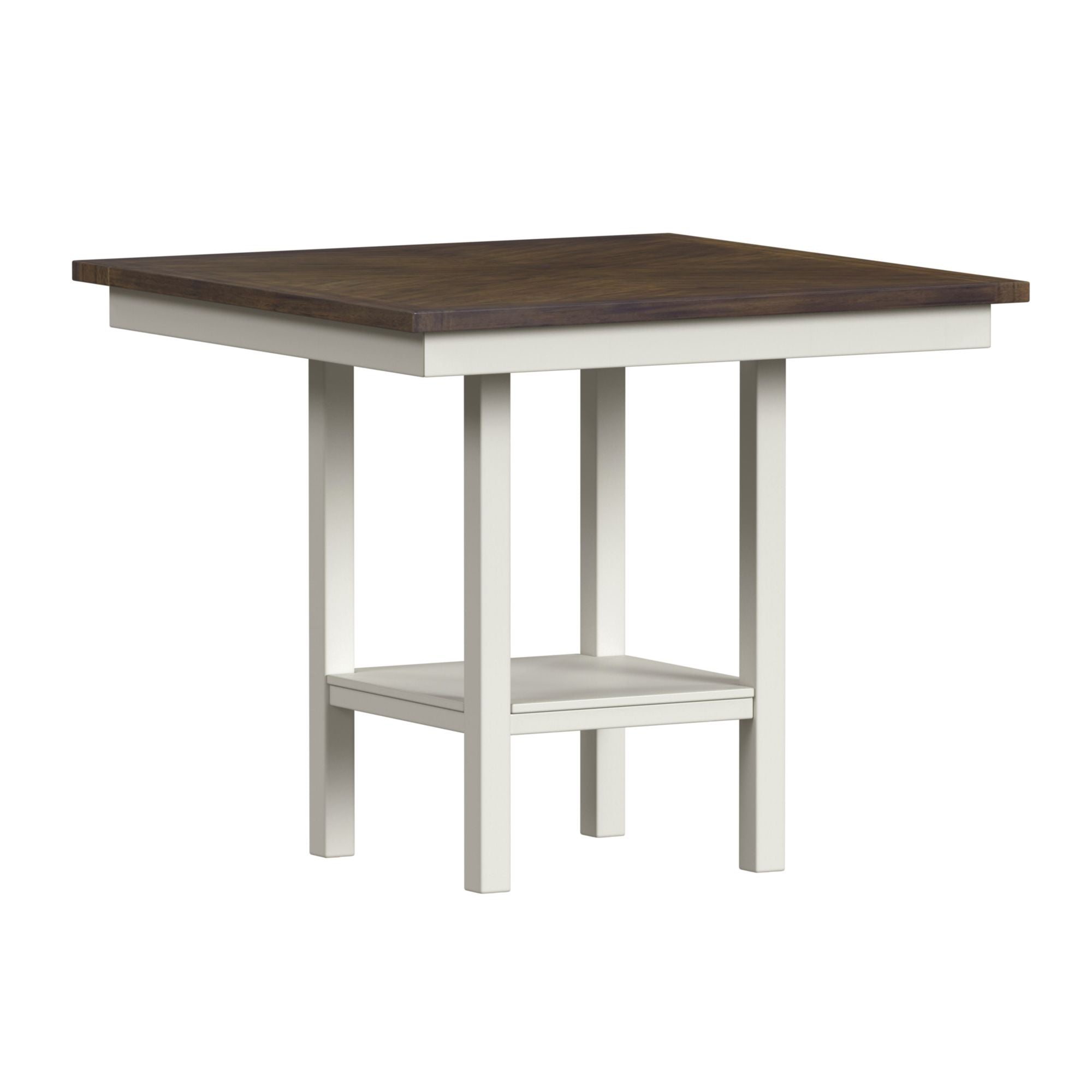 Brooks 5PC Counter Set with Table and 4 UPH Seat & Wood Back Chairs in Medium Brown & White