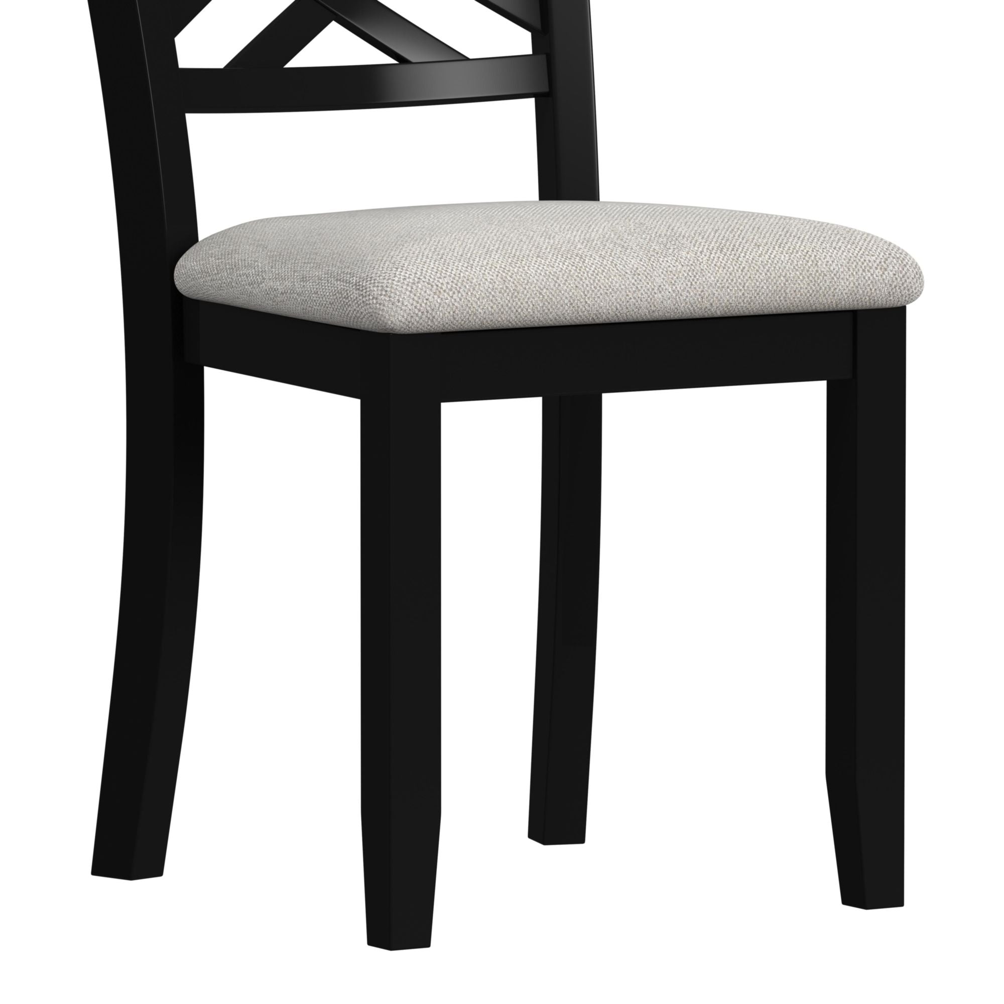 Brooks 6PC Dining Set with Table, 4 Wood Back and UPH Seat Chairs, and Bench in Medium Brown & Black