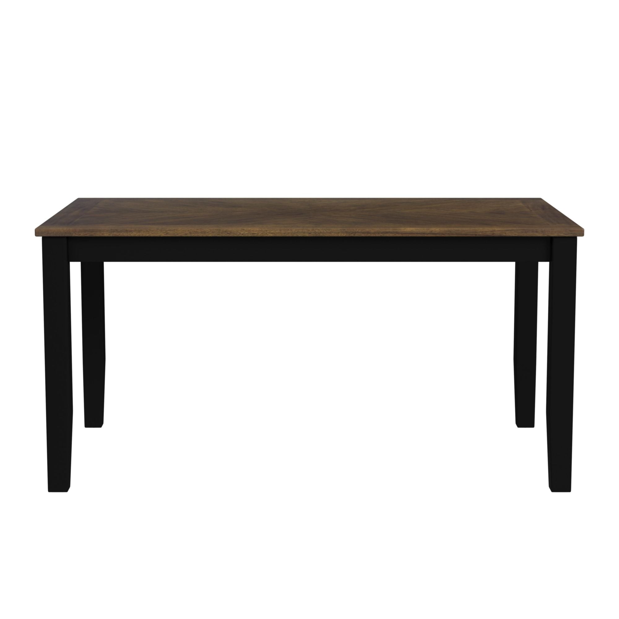 Brooks 6PC Dining Set with Table, 4 Wood Back and UPH Seat Chairs, and Bench in Medium Brown & Black