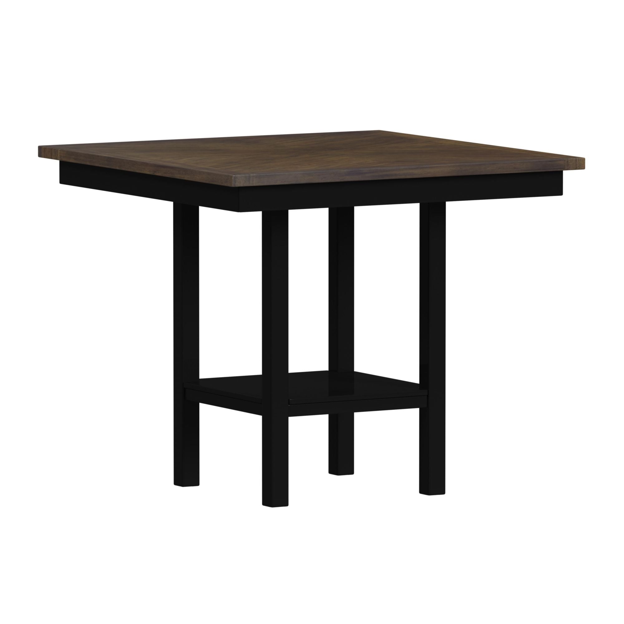 Brooks 5PC Counter Set with Table and 4 UPH Seat & Wood Back Chairs in Medium Brown & Black