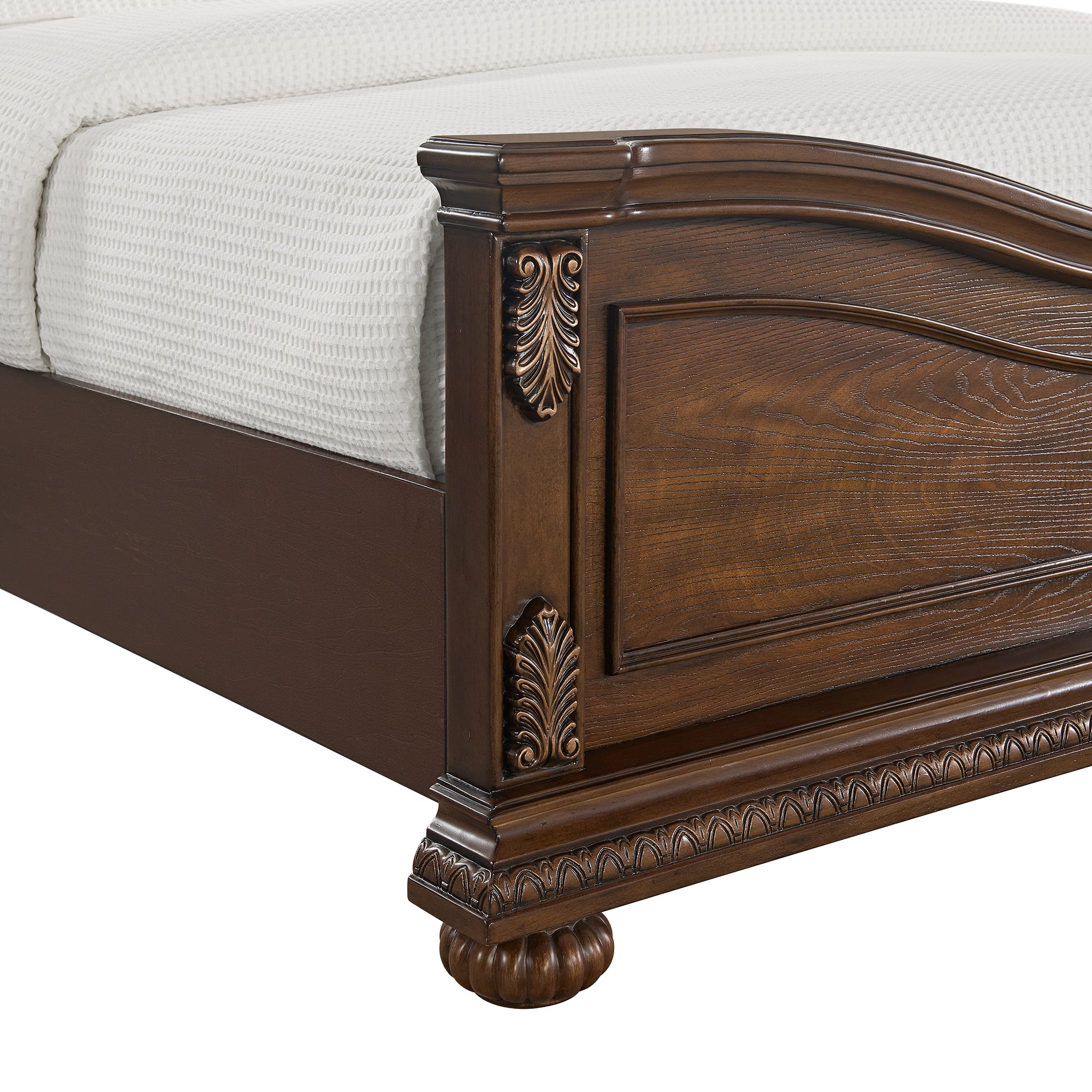 Cadenza King UPH Bed with Black PU in Brown