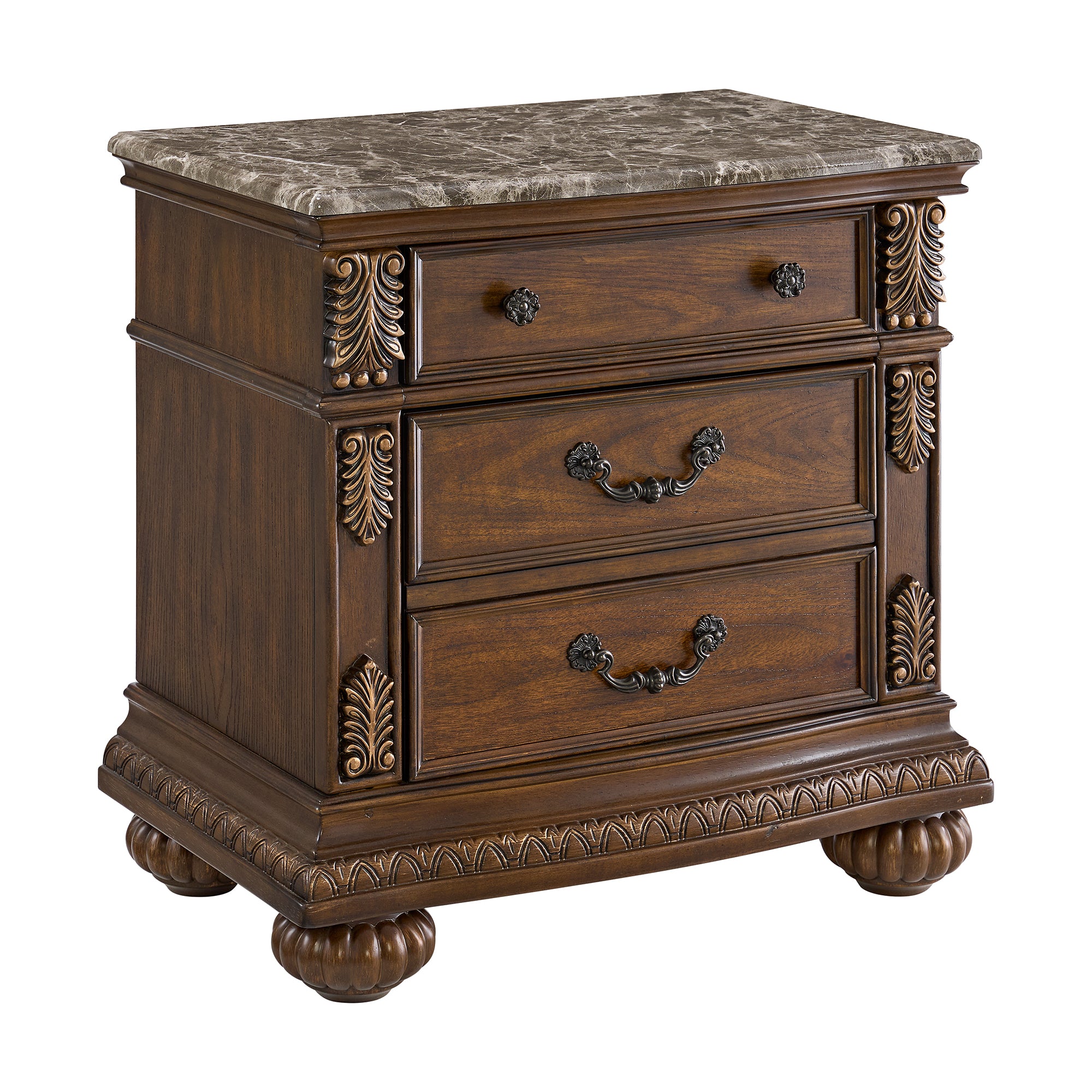 Cadenza Nightstand with USB-C in Brown