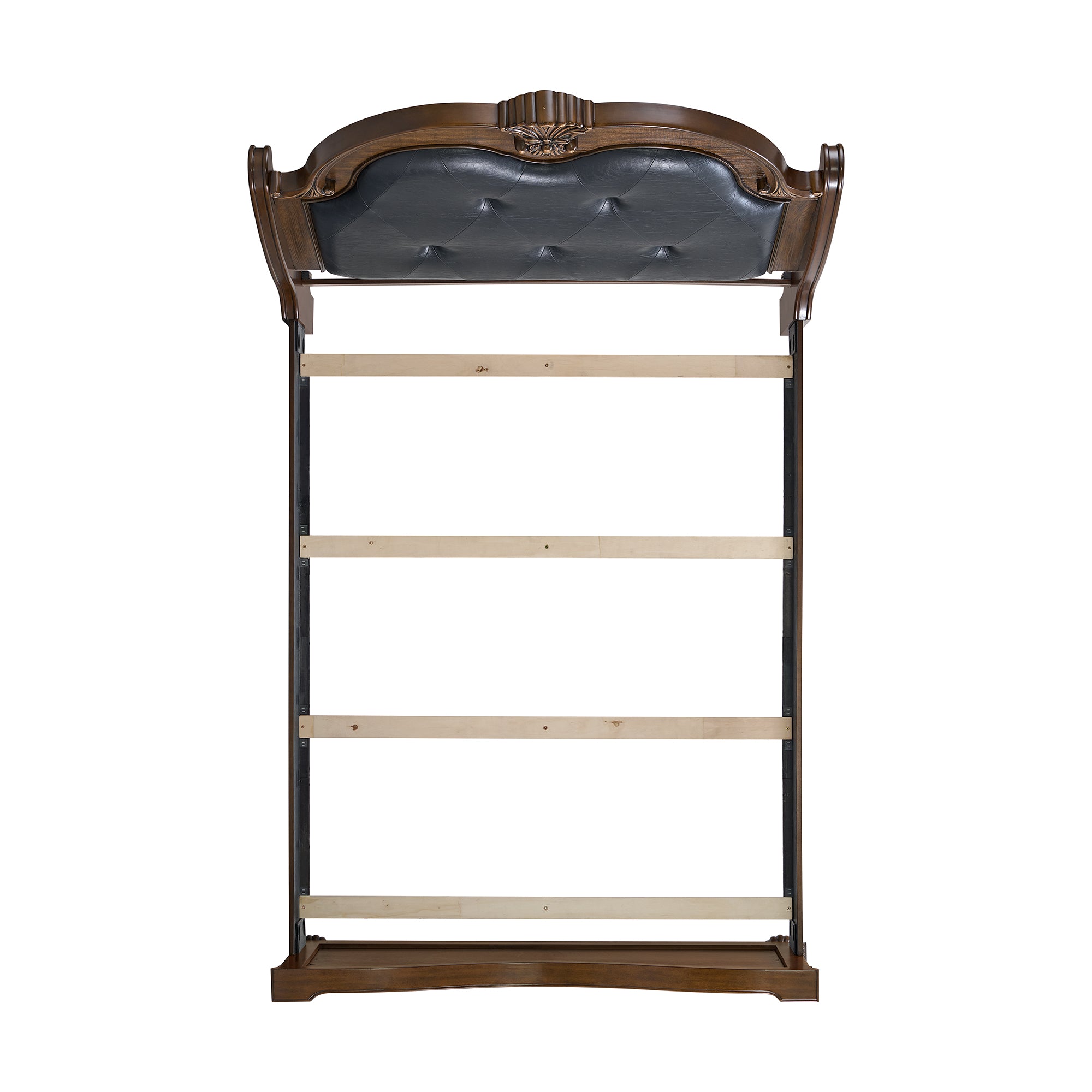 Cadenza Queen UPH Bed with Black PU in Brown