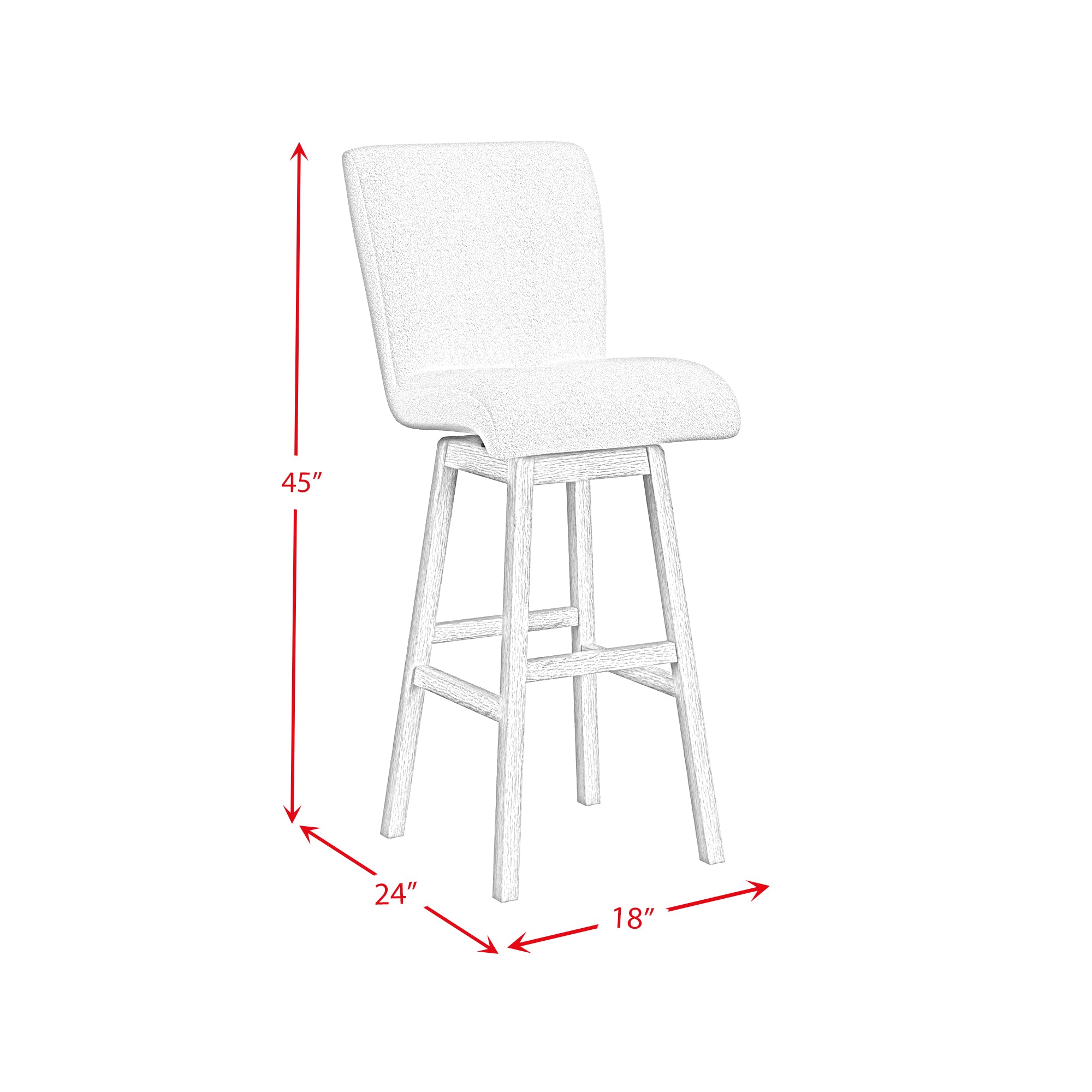 Cambrie UPH Swivel Bar Stool with Beige Boucle in Natural (2 Per Carton)