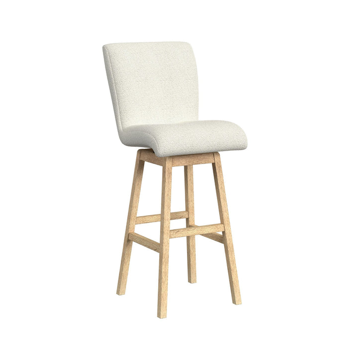 Cambrie UPH Swivel Bar Stool with Beige Boucle in Natural (2 Per Carton)