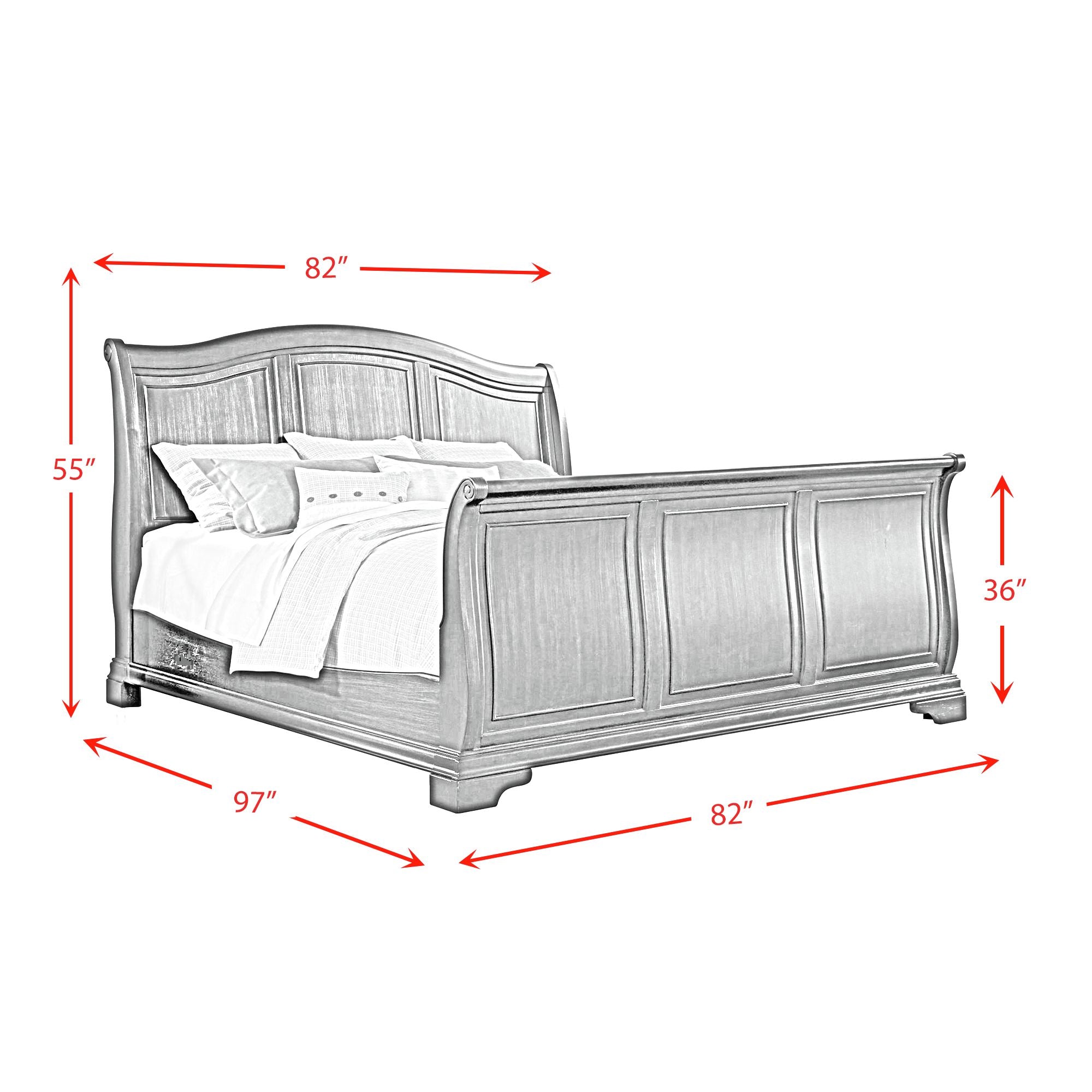 Cameron Cherry King Sleigh Bed