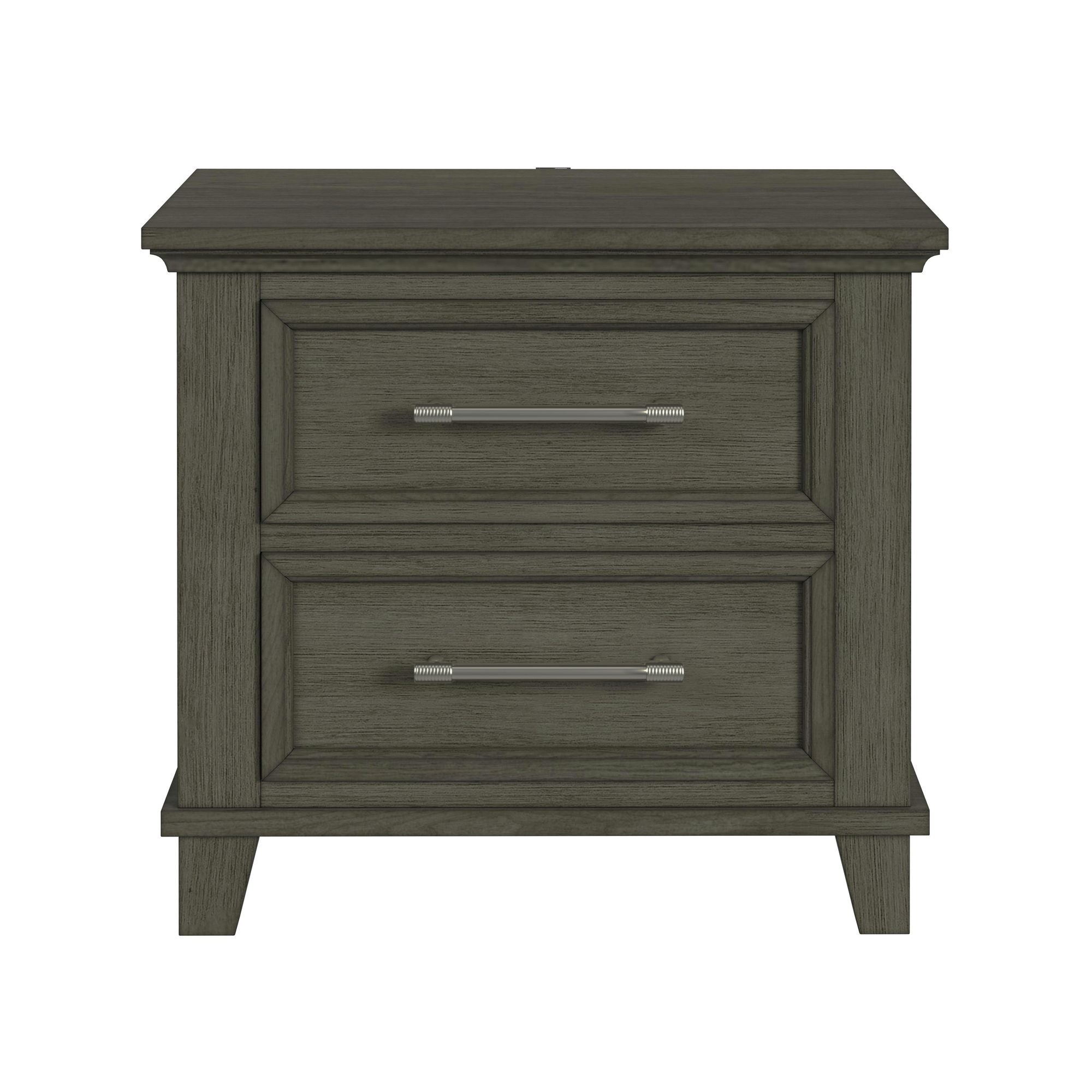 Canterbury 2-Drawer Nightstand with USB in Grey