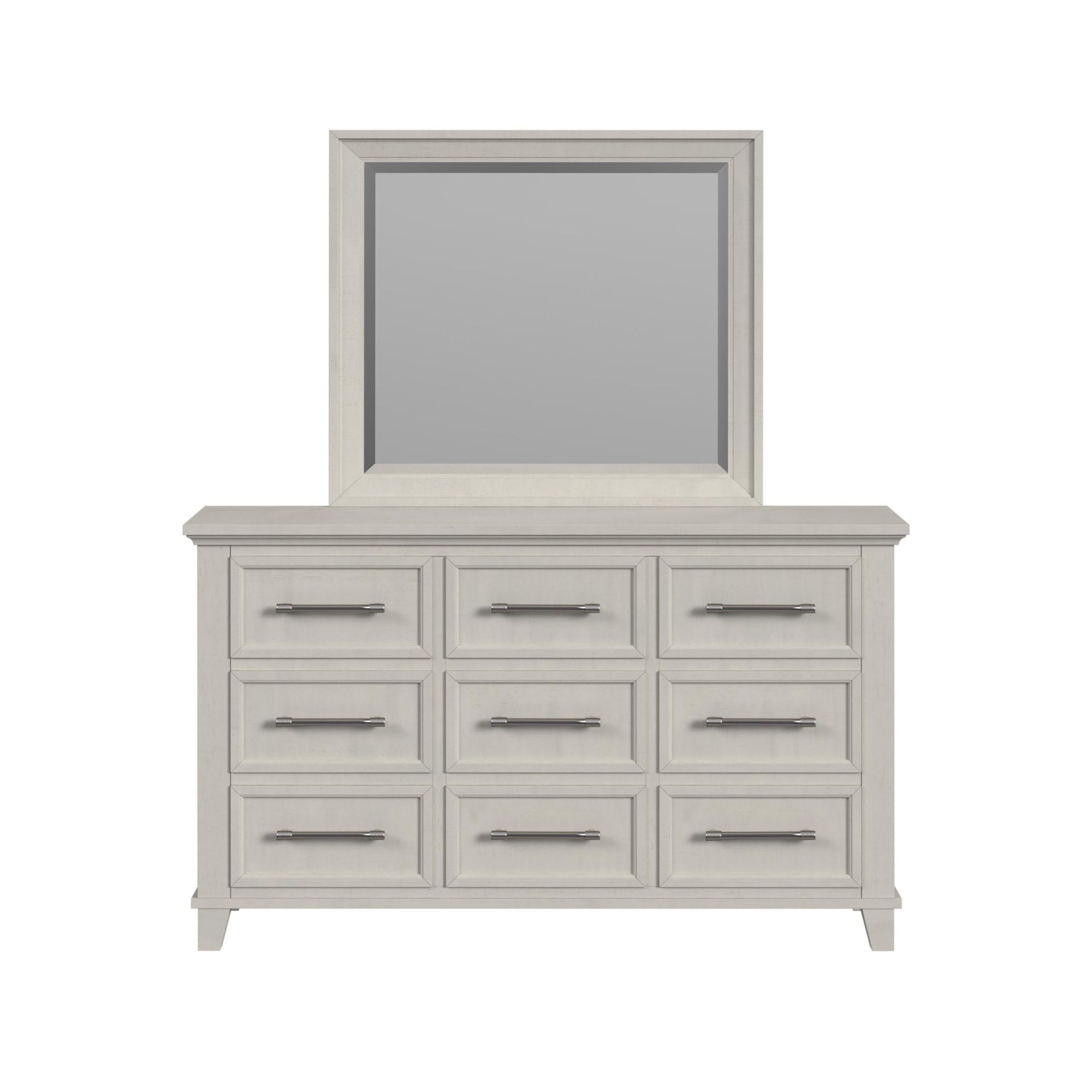 Canterbury Dresser and Mirror Set in Ivory