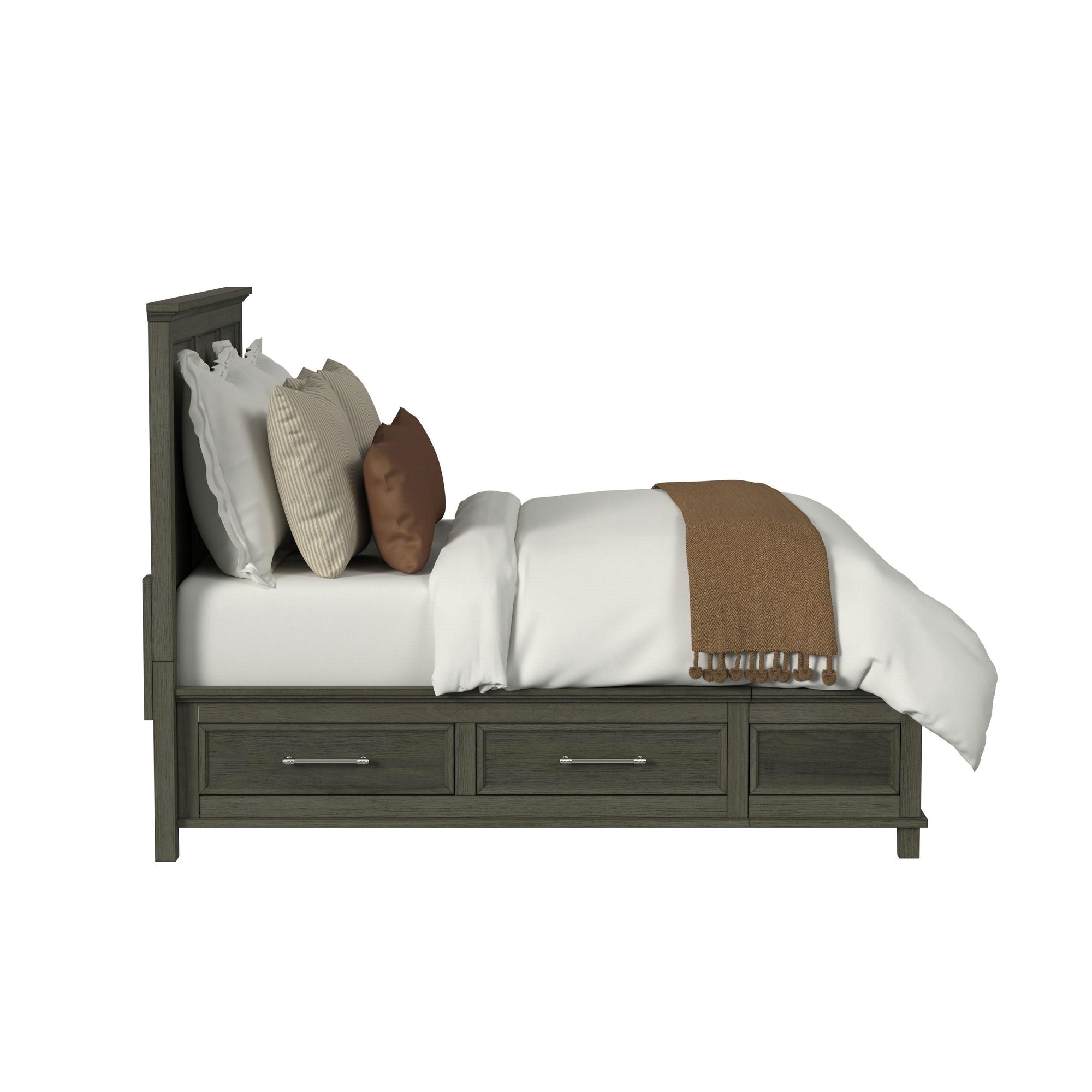 Canterbury Queen Storage Bed in Grey