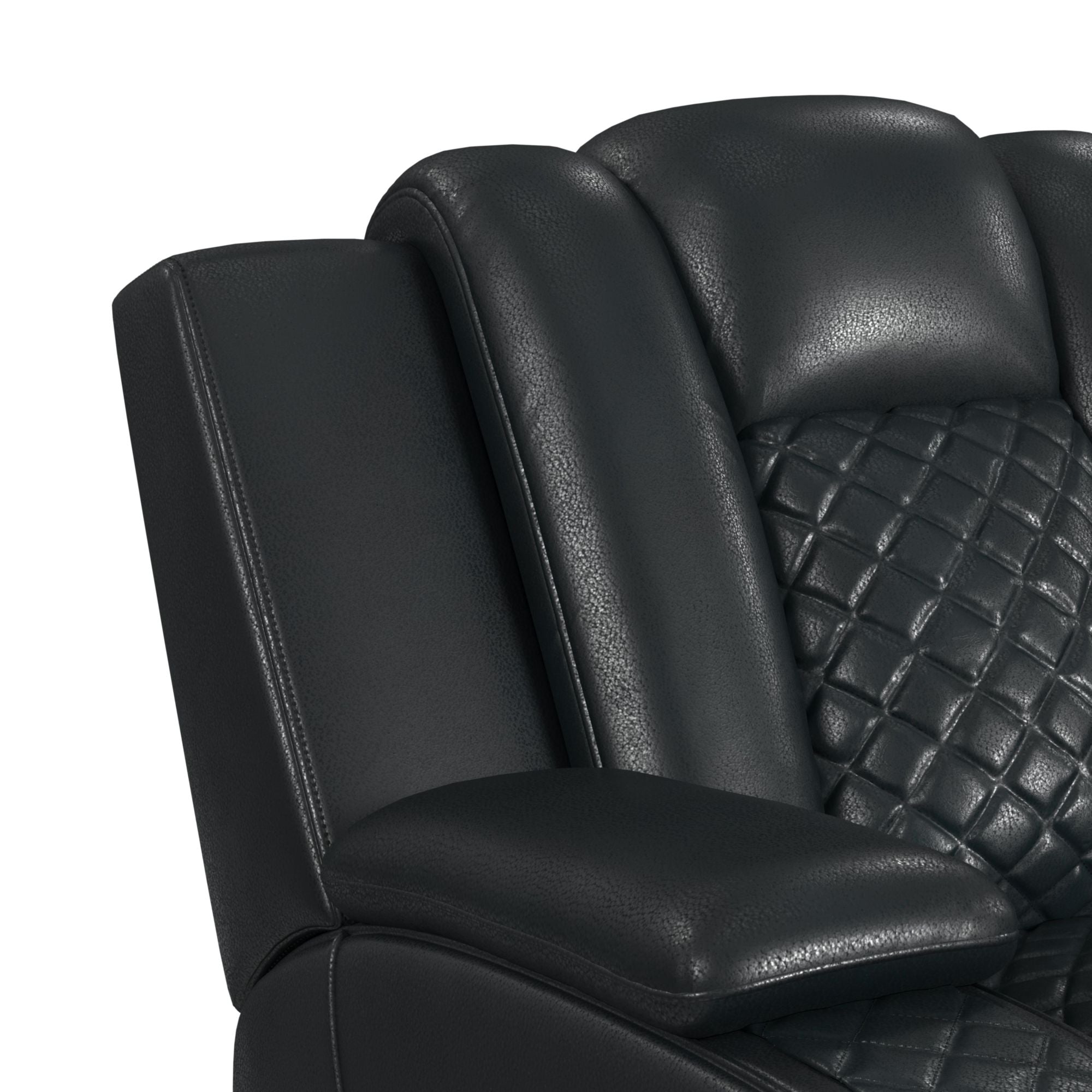 Carlo Power Motion Recliner with Power Headrest, LED in Pebble Black