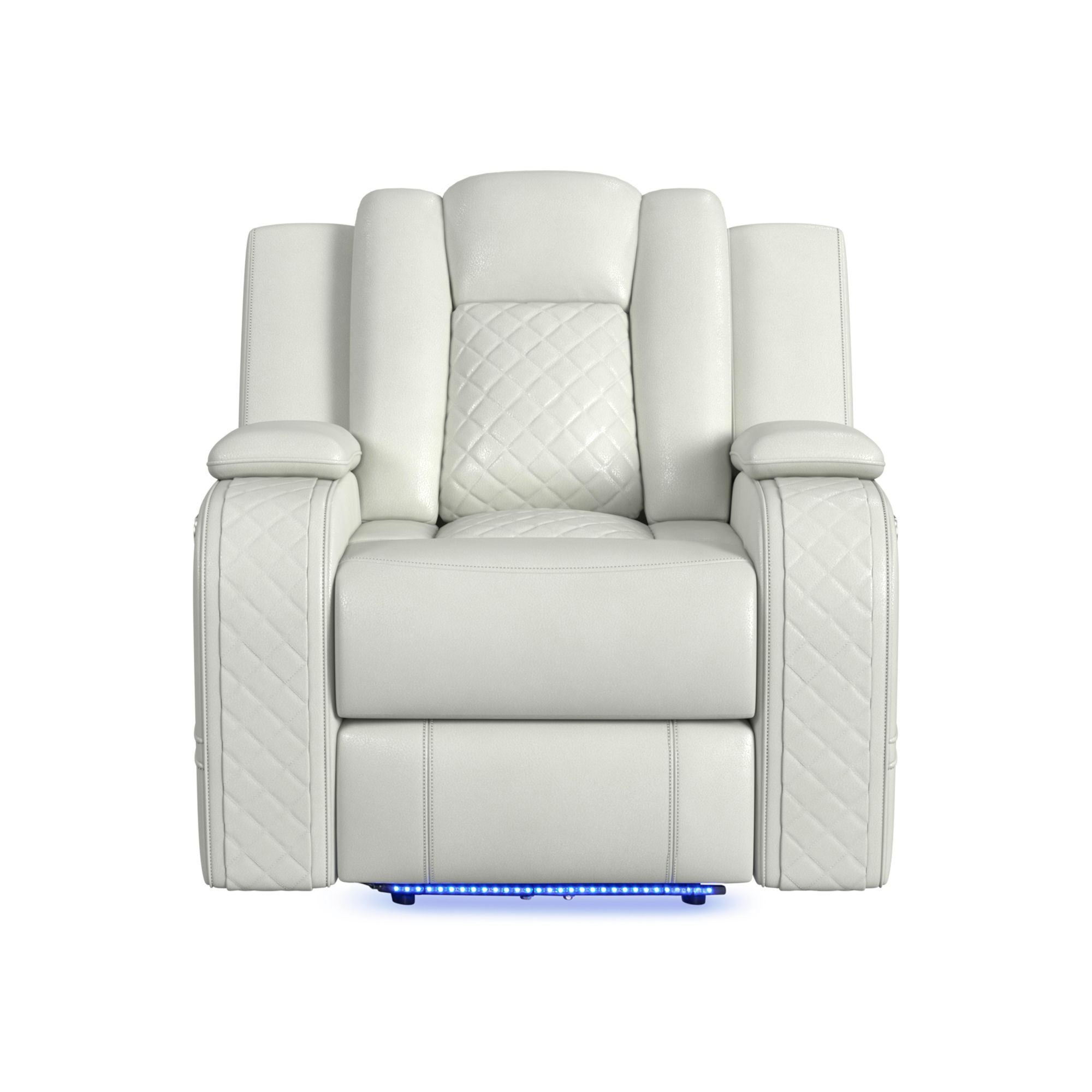 Carlo Power Motion Recliner with Power Headrest, LED in Pebble Oyster