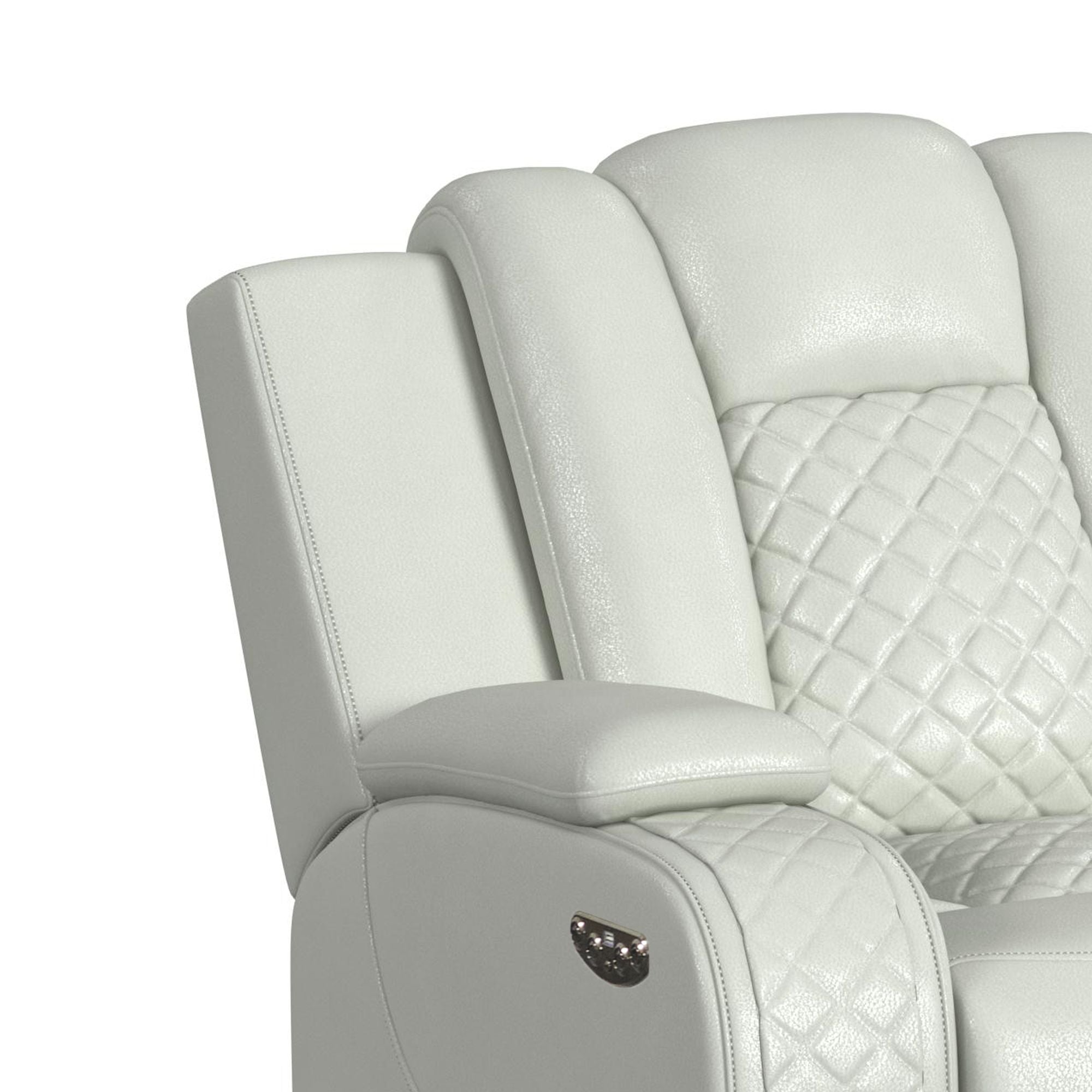 Carlo Power Motion Recliner with Power Headrest, LED in Pebble Oyster