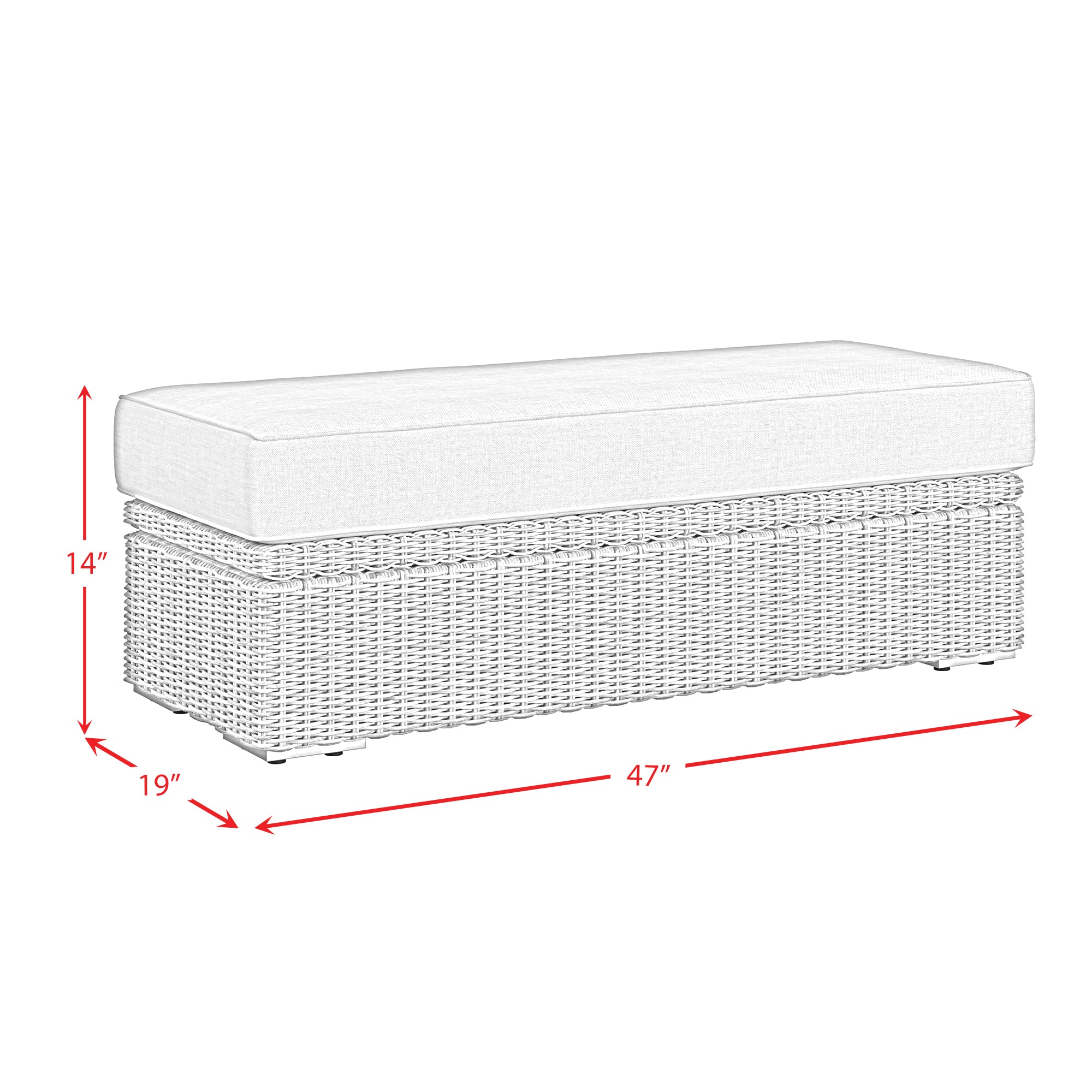 Carmona Ottoman - Natural and Olefin Beige