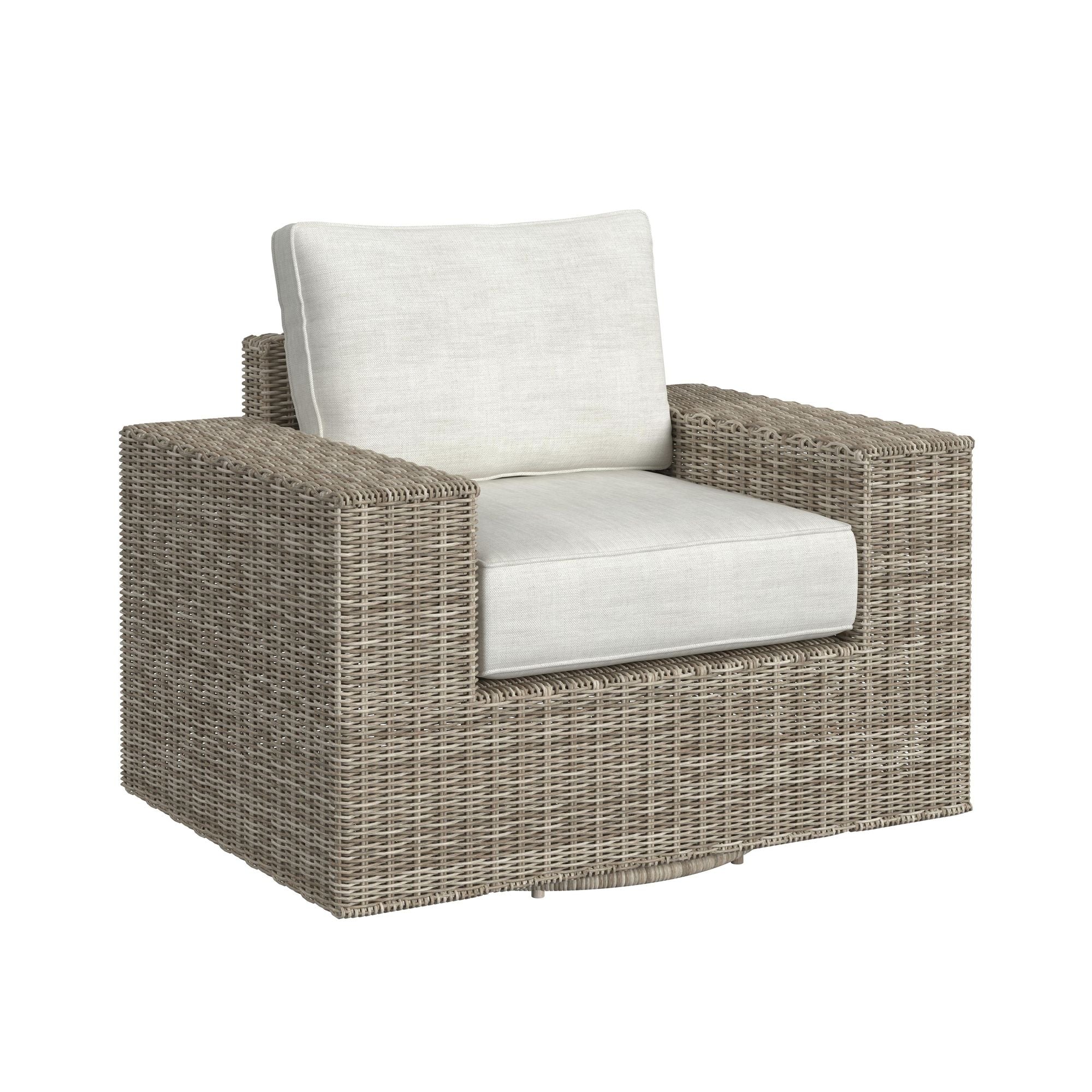 Carmona Swivel Chair - Natural and Olefin Beige