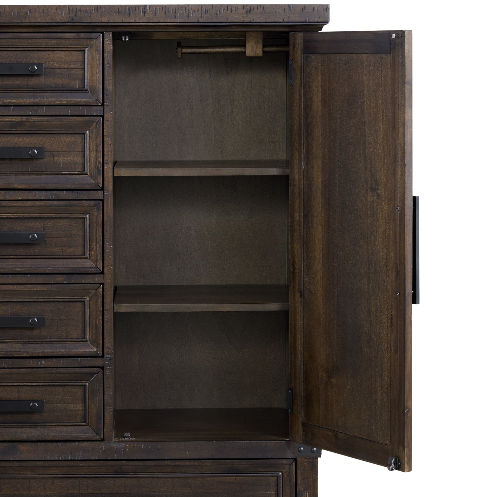 Colorado City 6-Drawer Door Chest in Charcoal