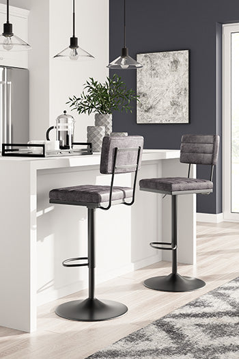 Dar Furniture - Ashley Furniture - Strumford Bar Height Bar Stool (Set of 2) - Bar Height Bar Stool (Set of 2) / Gray/Black - D119-630X2
