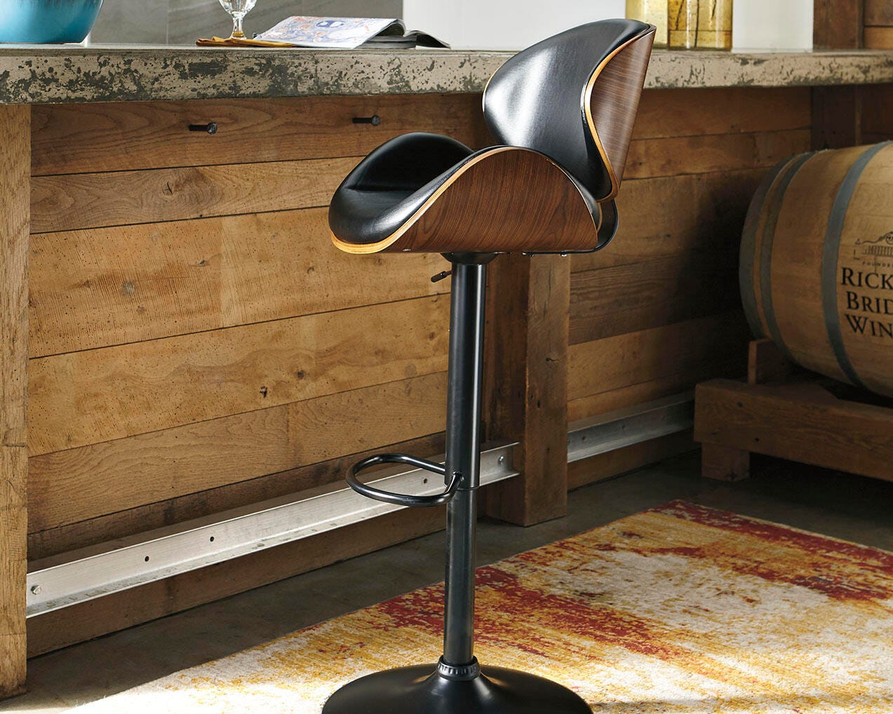 Dar Furniture - Ashley Furniture - Bellatier Adjustable Height Bar Stool - Tall UPH Swivel Barstool(1/CN) / Brown - D120-530