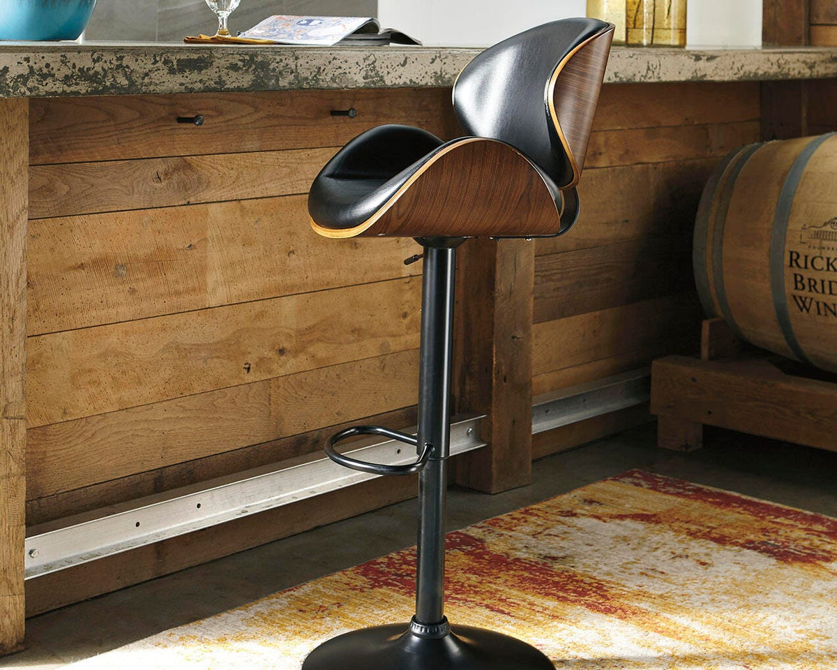 Dar Furniture - Ashley Furniture - Bellatier Adjustable Height Bar Stool - Tall UPH Swivel Barstool(1/CN) / Brown - D120-530