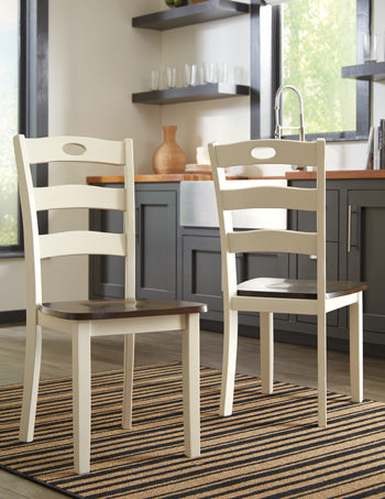 Dar Furniture - Ashley Furniture - Woodanville Dining Chair (Set of 2) - Dining Chair (Set of 2) / Cream/Brown - D335-01X2