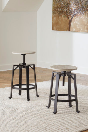 Dar Furniture - Ashley Furniture - Karisslyn Counter Height Stool (Set of 2) - Counter Height Stool (Set of 2) / Whitewash/Black - D336-024X2