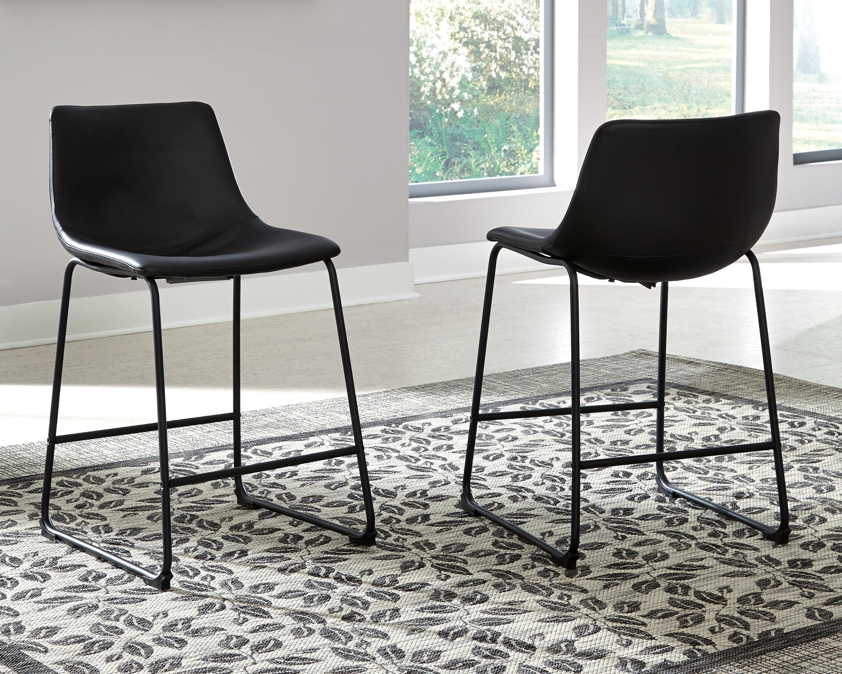 Dar Furniture - Ashley Furniture - Centiar Counter Height Bar Stool (Set of 2) - Counter Height Bar Stool (Set of 2) / Black - D372-624X2