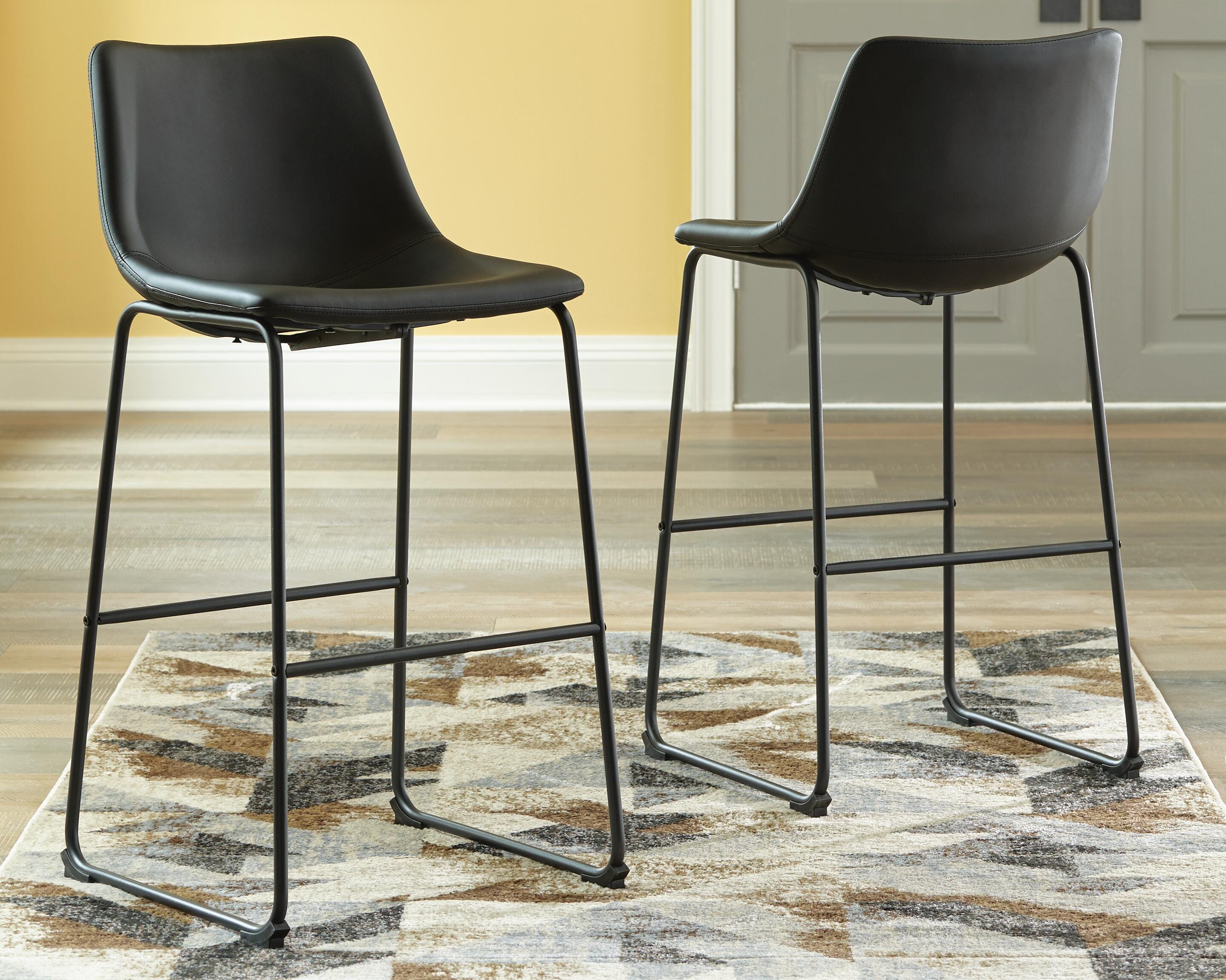 Dar Furniture - Ashley Furniture - Centiar Pub Height Bar Stool (Set of 2) - Pub Height Bar Stool (Set of 2) / Black - D372-630X2