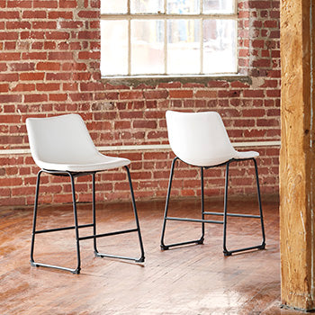 Dar Furniture - Ashley Furniture - Centiar Counter Height Bar Stool (Set of 2) - Counter Height Bar Stool (Set of 2) / White - D372-724X2