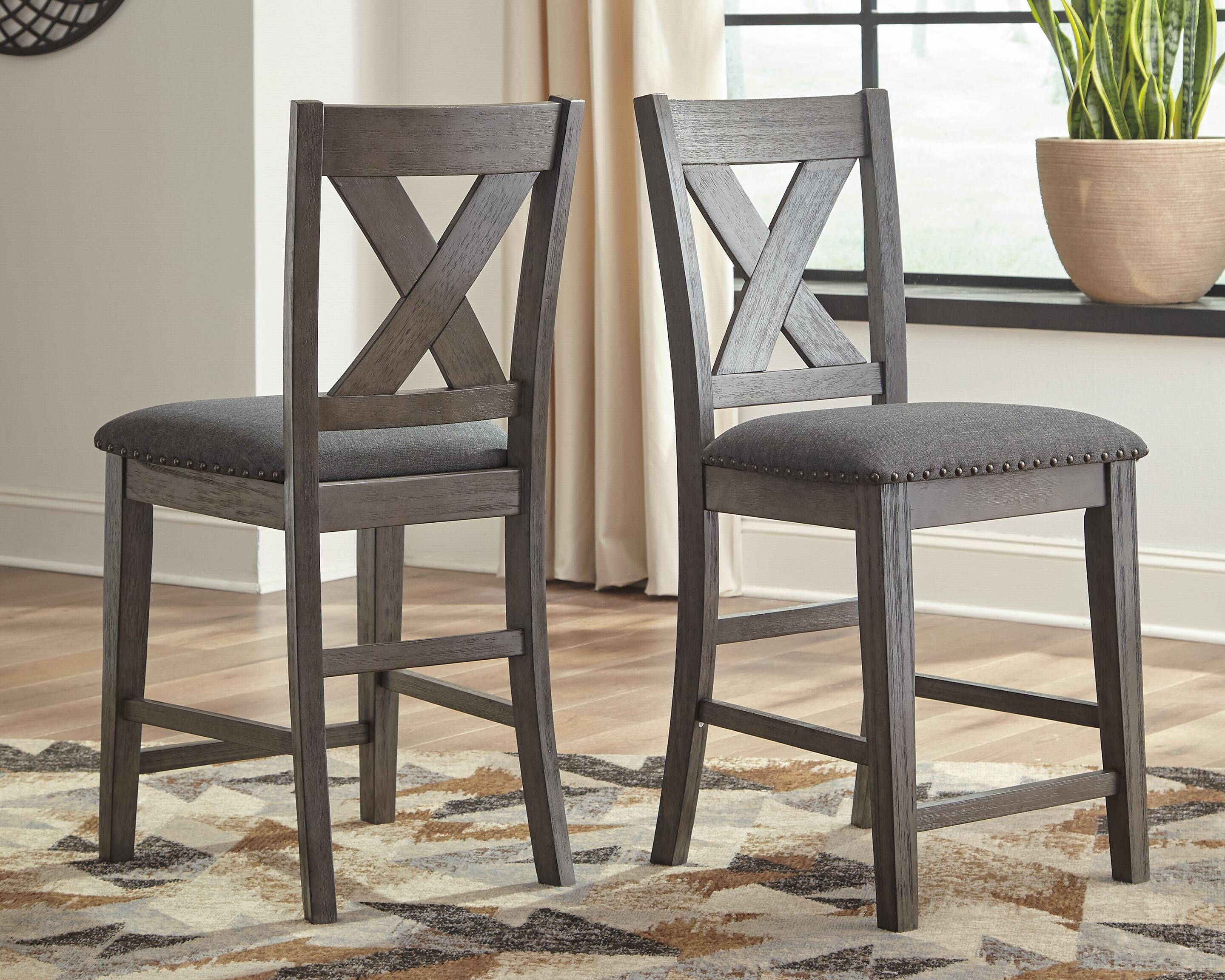 Dar Furniture - Ashley Furniture - Caitbrook Counter Height Upholstered Bar Stool (Set of 2) - Counter Height Upholstered Bar Stool (Set of 2) / Gray - D388-124X2