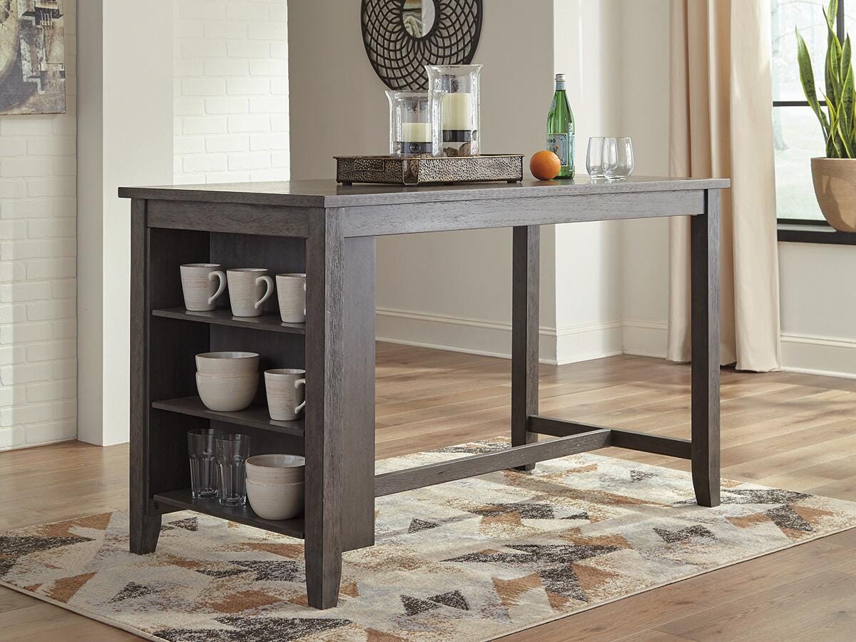 Dar Furniture - Ashley Furniture - Caitbrook Counter Height Dining Table - RECT Dining Room Counter Table / Gray - D388-13