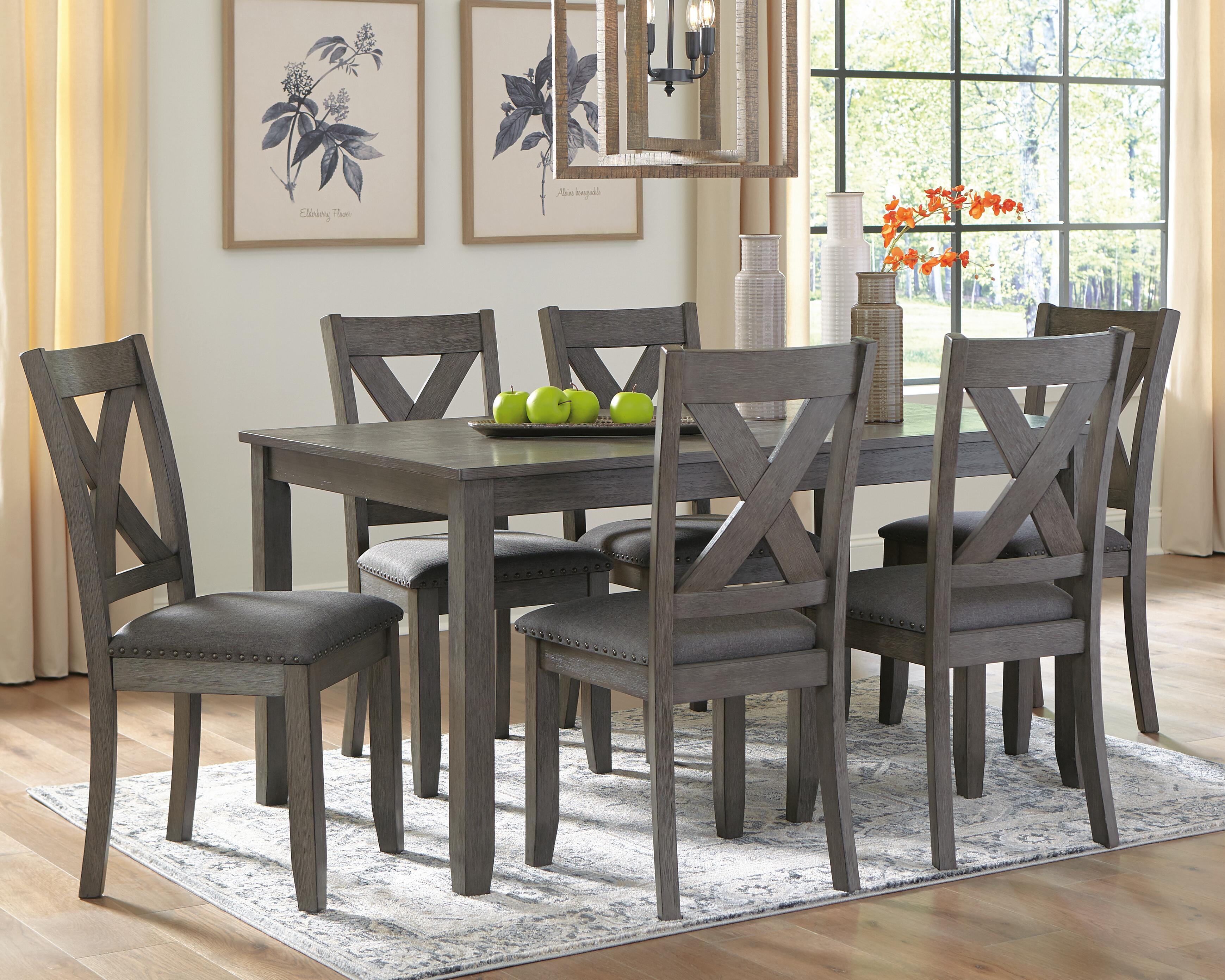 Dar Furniture - Ashley Furniture - Caitbrook Dining Table and Chairs (Set of 7) - RECT DRM Table Set (7/CN) / Gray - D388-425