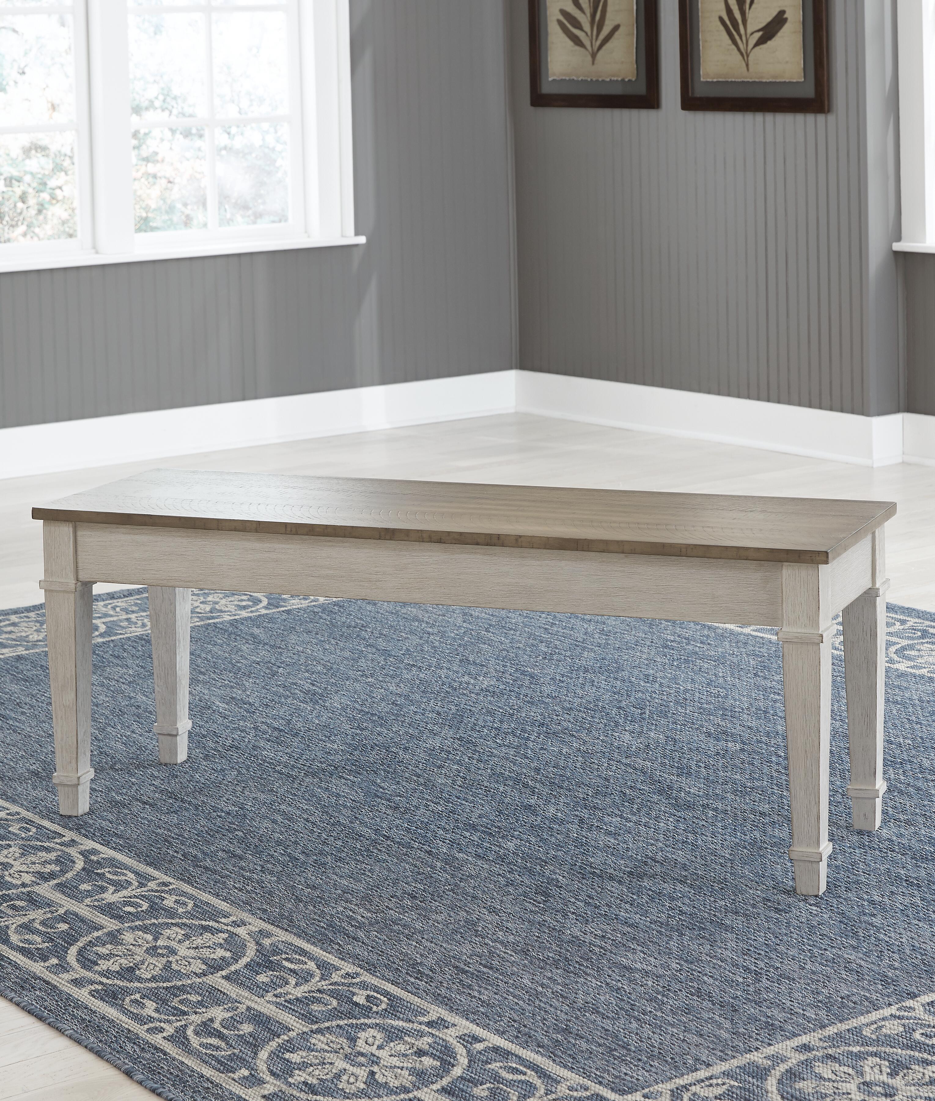 Dar Furniture - Ashley Furniture - Skempton Storage Bench - Storage Bench / White/Light Brown / 48"W x 15"D x 19"H - D394-00