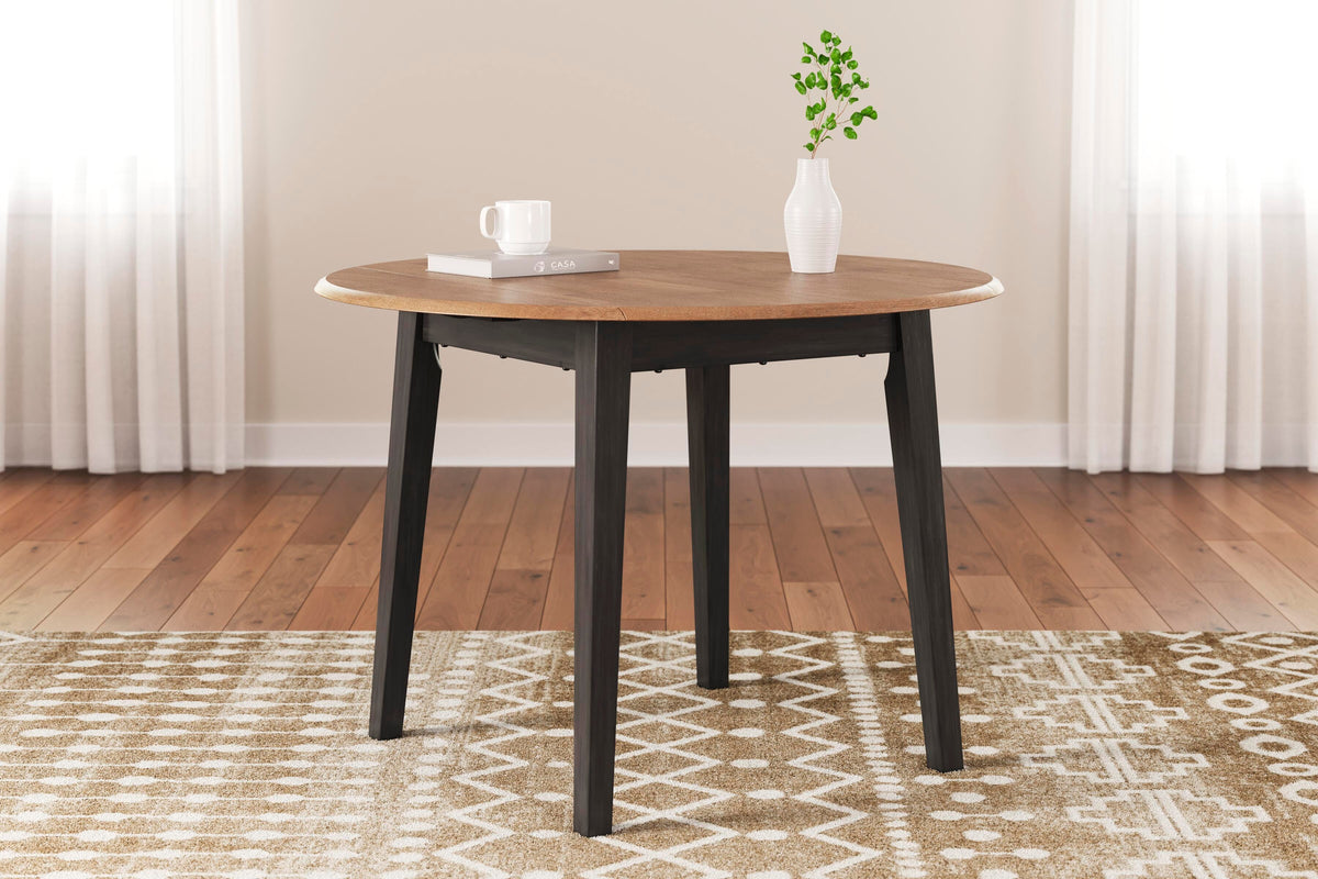 Dar Furniture - Ashley Furniture - Gesthaven Dining Drop Leaf Table - Round DRM Drop Leaf Table / Natural/Brown - D396-15