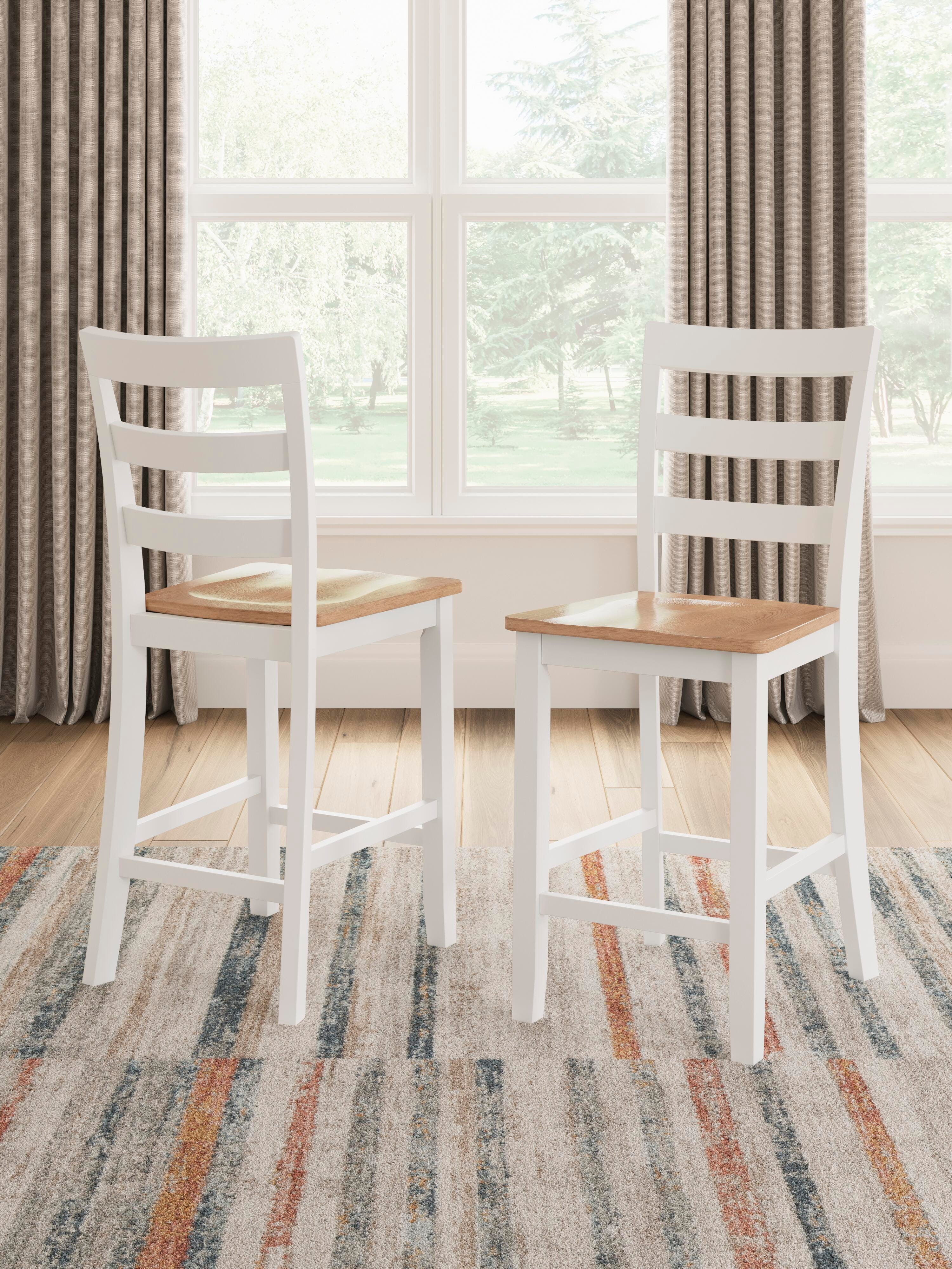 Dar Furniture - Ashley Furniture - Gesthaven Counter Height Barstool (Set of 2) - Counter Height Barstool (Set of 2) / Natural/White - D398-124X2