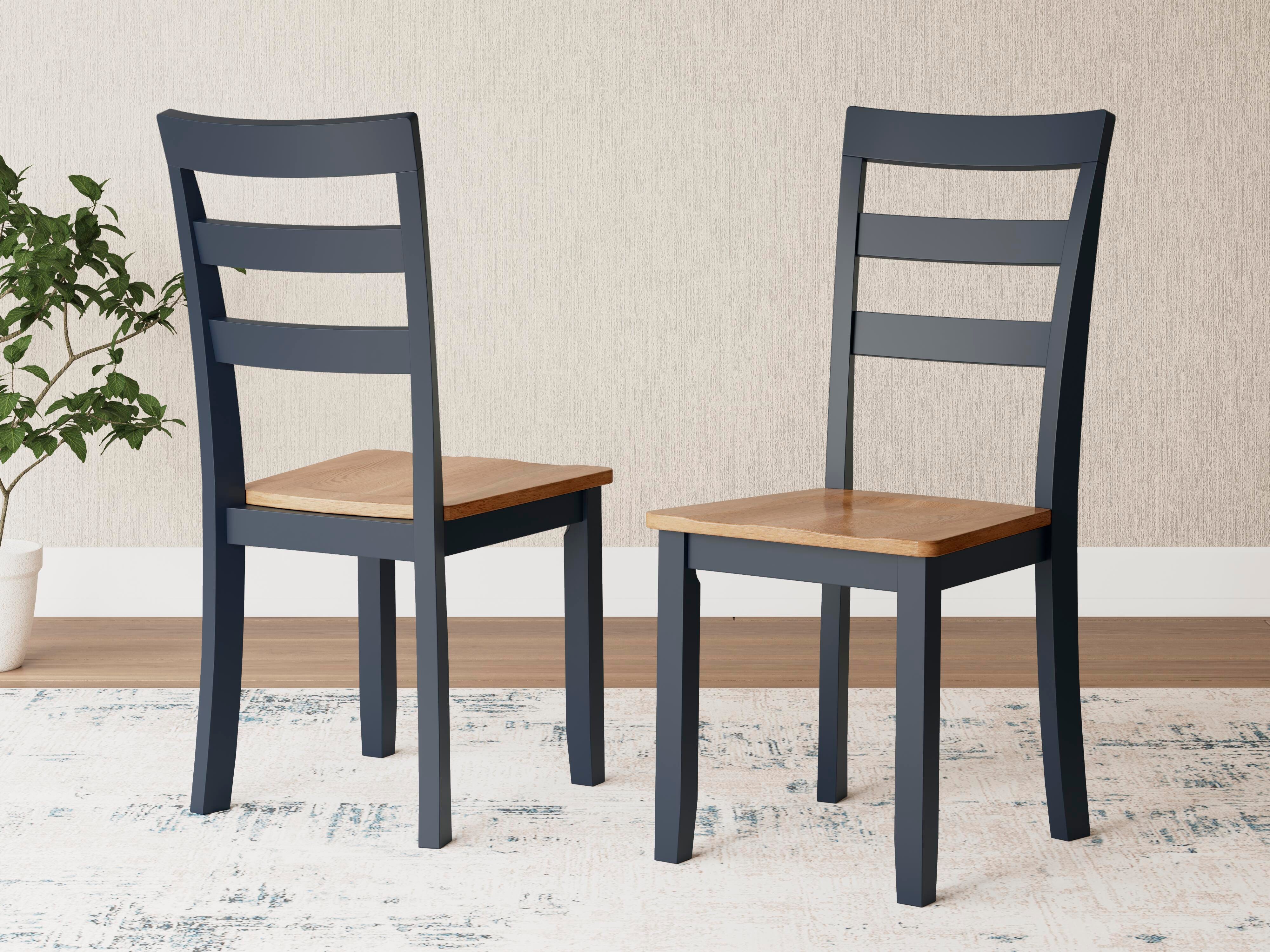 Dar Furniture - Ashley Furniture - Gesthaven Dining Chair (Set of 2) - Dining Chair (Set of 2) / Natural/Blue - D399-01X2