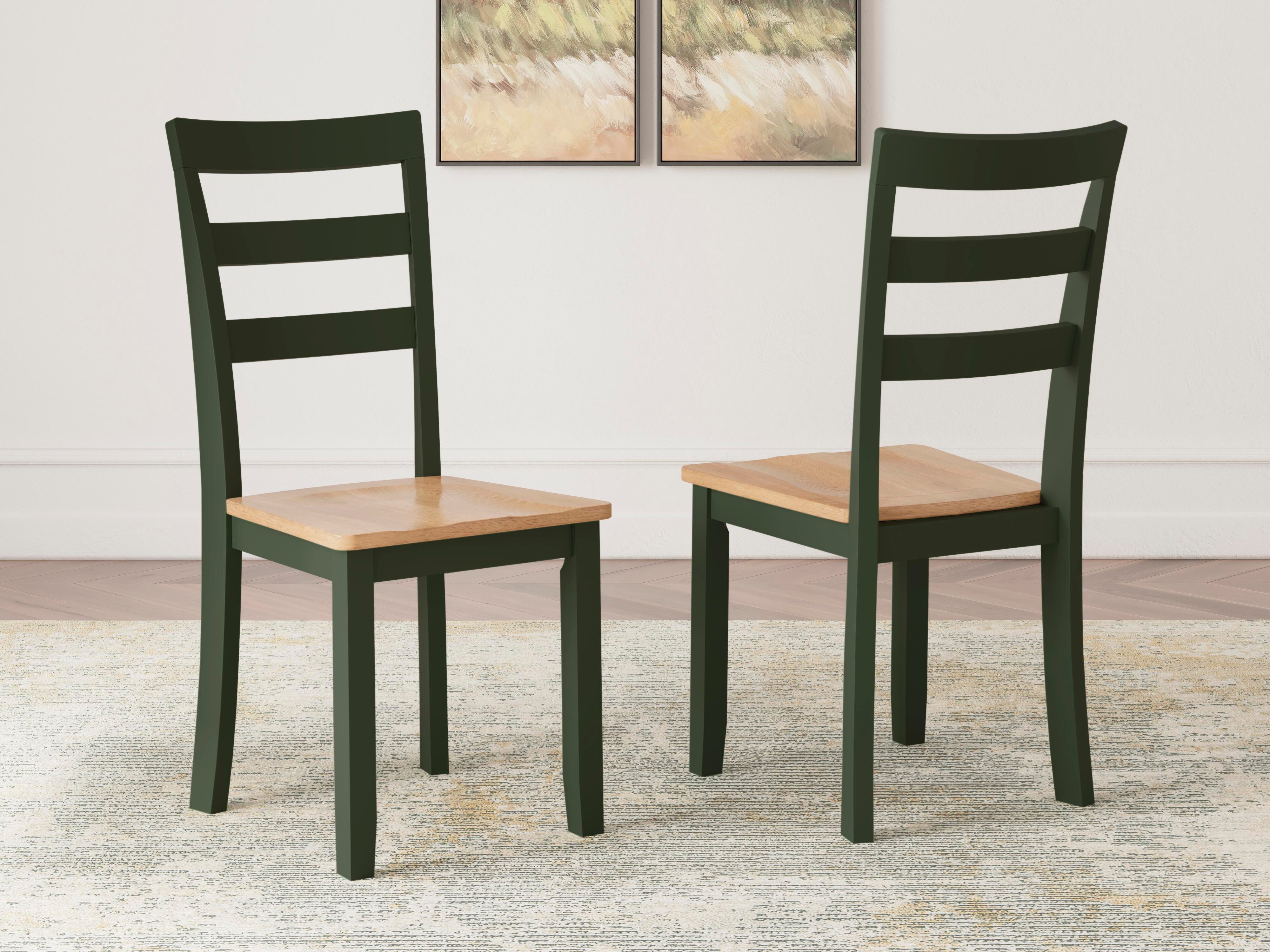 Dar Furniture - Ashley Furniture - Gesthaven Dining Chair (Set of 2) - Dining Chair (Set of 2) / Natural/Green - D401-01X2