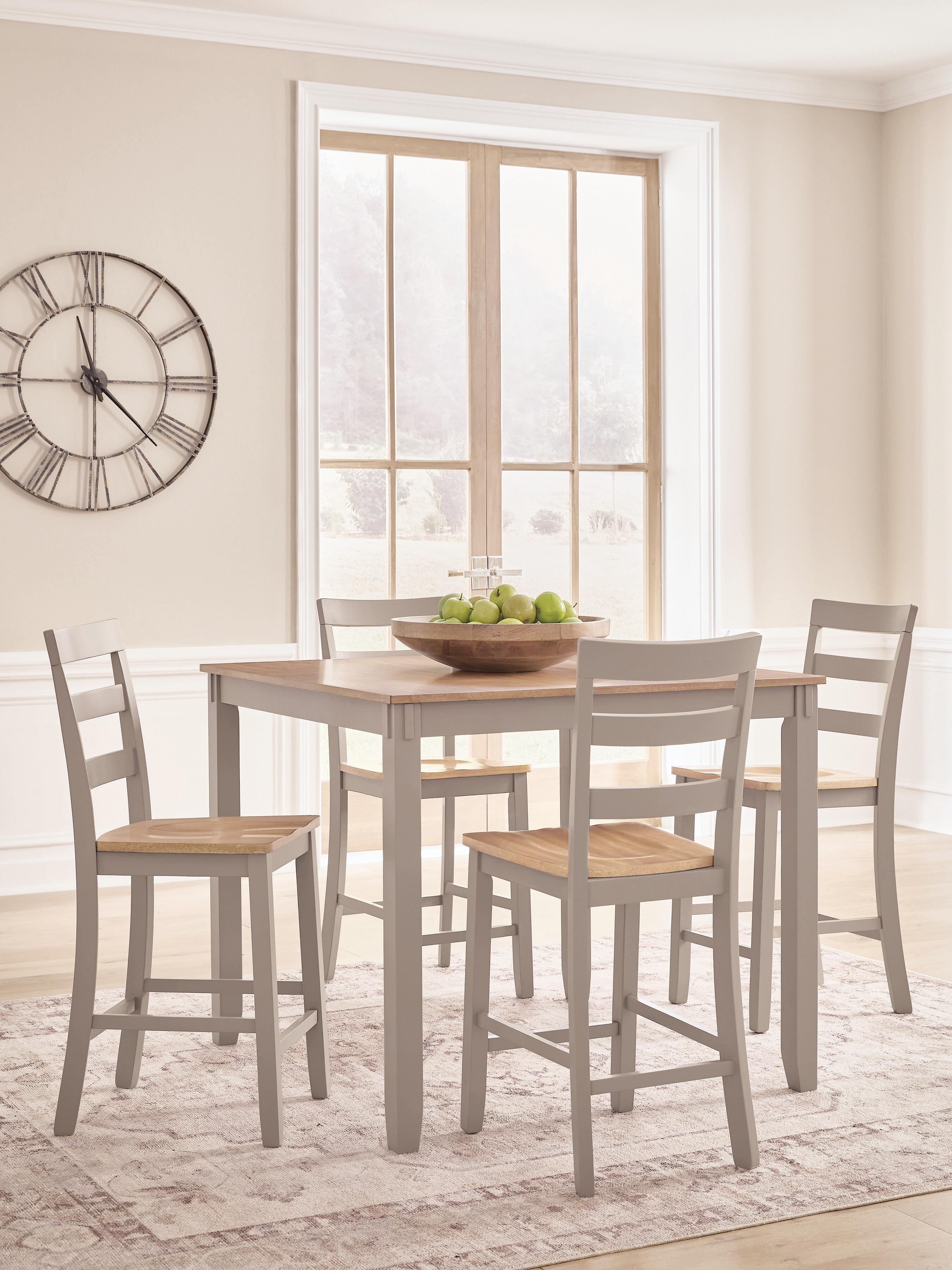 Dar Furniture - Ashley Furniture - Harperfeld Counter Height Dining Table and 4 Counter Stools - DRM Counter Table Set (5/CN) - PCD403-223