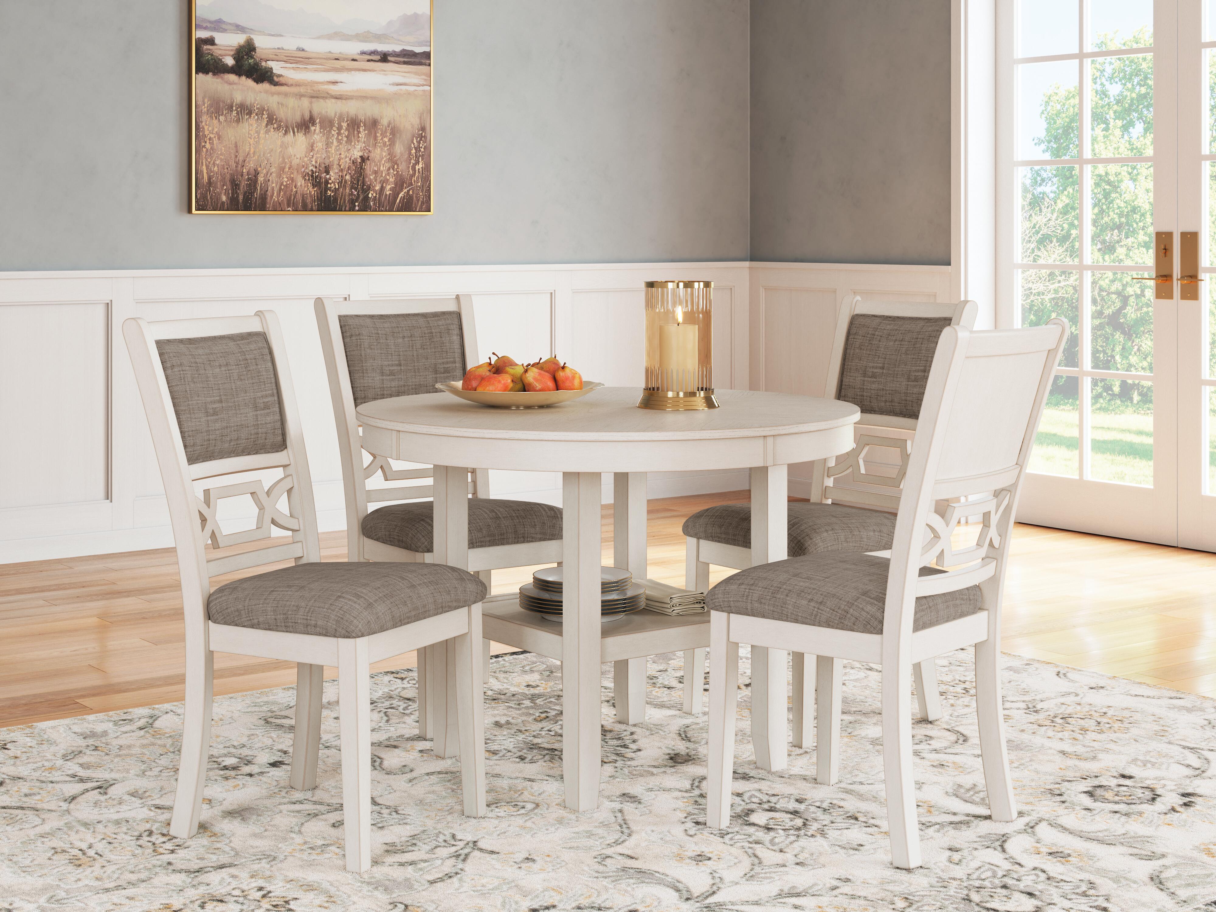 Dar Furniture - Ashley Furniture - Erinberg Dining Table and 4 Chairs (Set of 5) - Dining Room Table Set (5/CN) / Antique White - D423-225