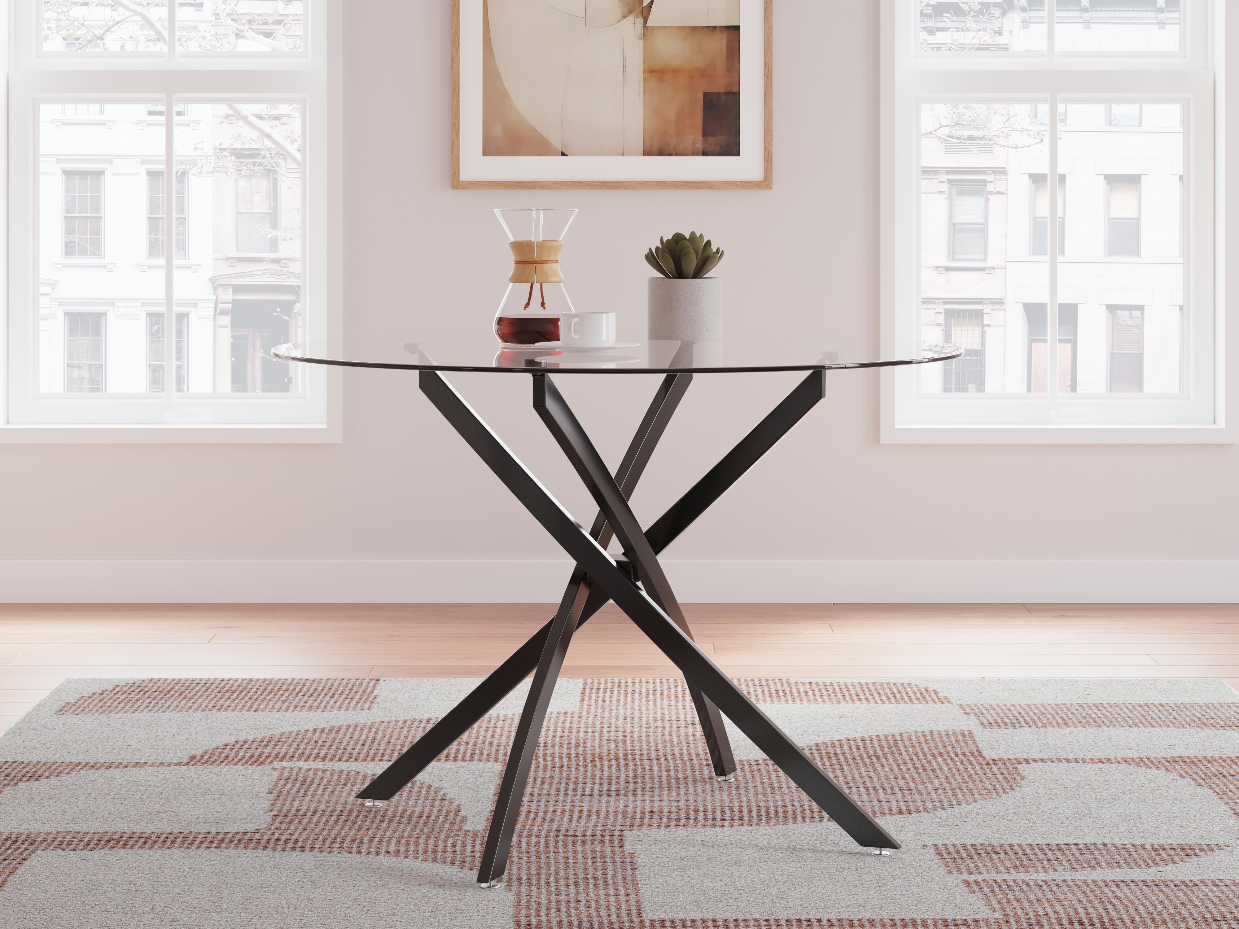 Dar Furniture - Ashley Furniture - Pharwynn Dining Table - Round Dining Room Table / Black - D446-15