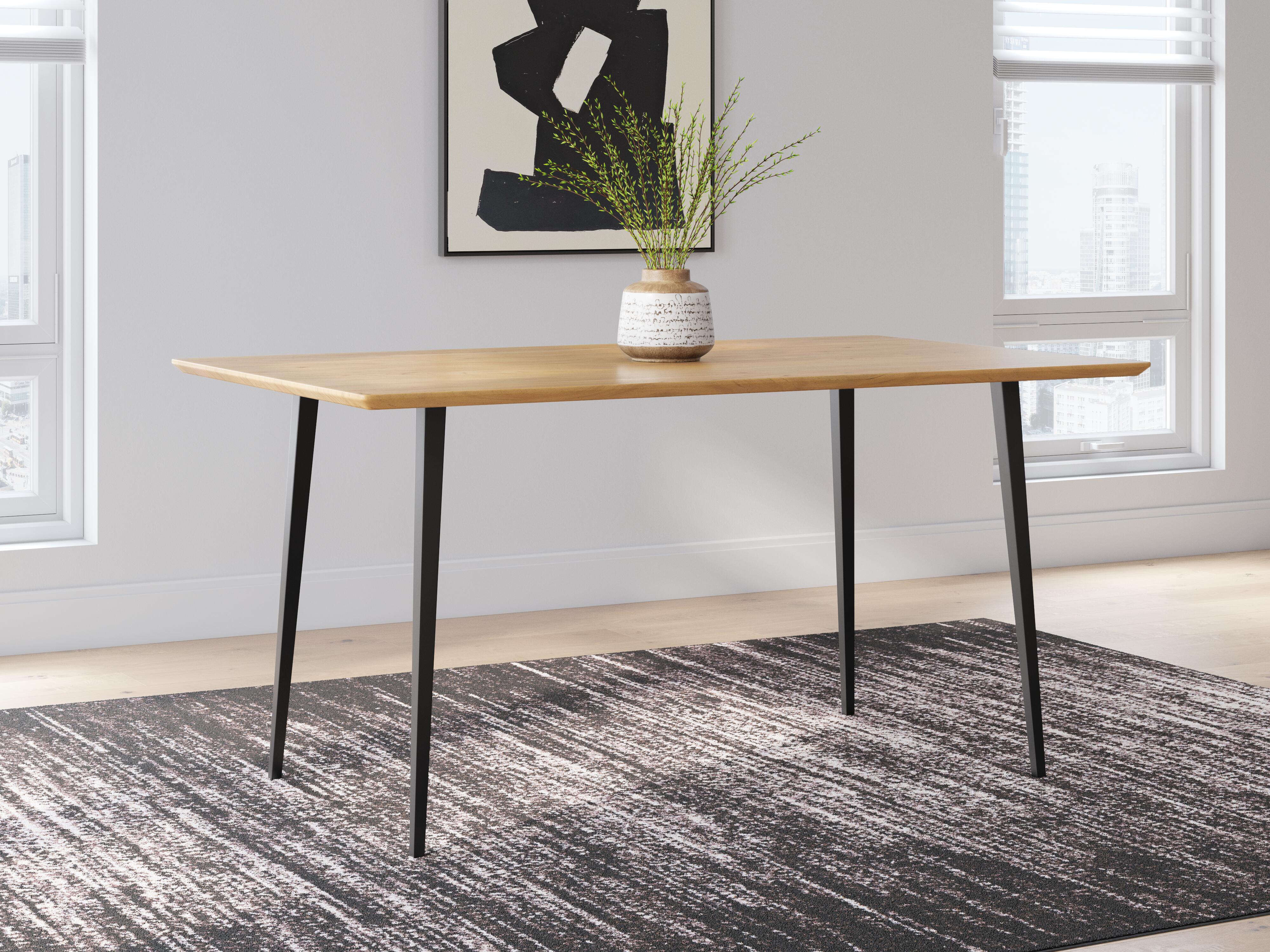 Dar Furniture - Ashley Furniture - Gretlynn Dining Table - Rectangular Dining Room Table / Black/Natural - D501-25