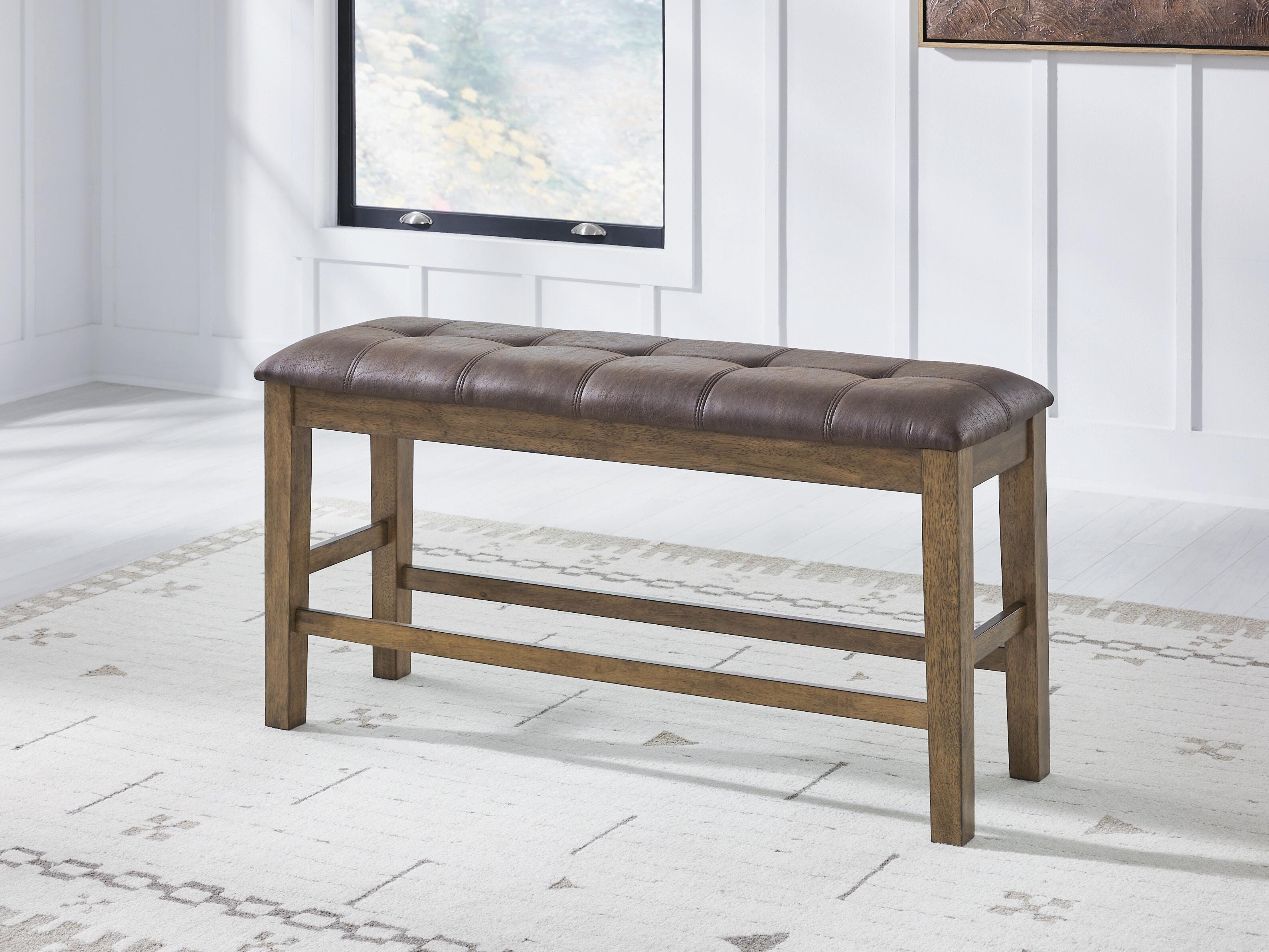 Dar Furniture - Ashley Furniture - Urbinforte Counter Height Dining Bench - DBL Counter UPH Bench (1/CN) / Light Brown / 50"W x 16"D x 25"H - PCD592-09