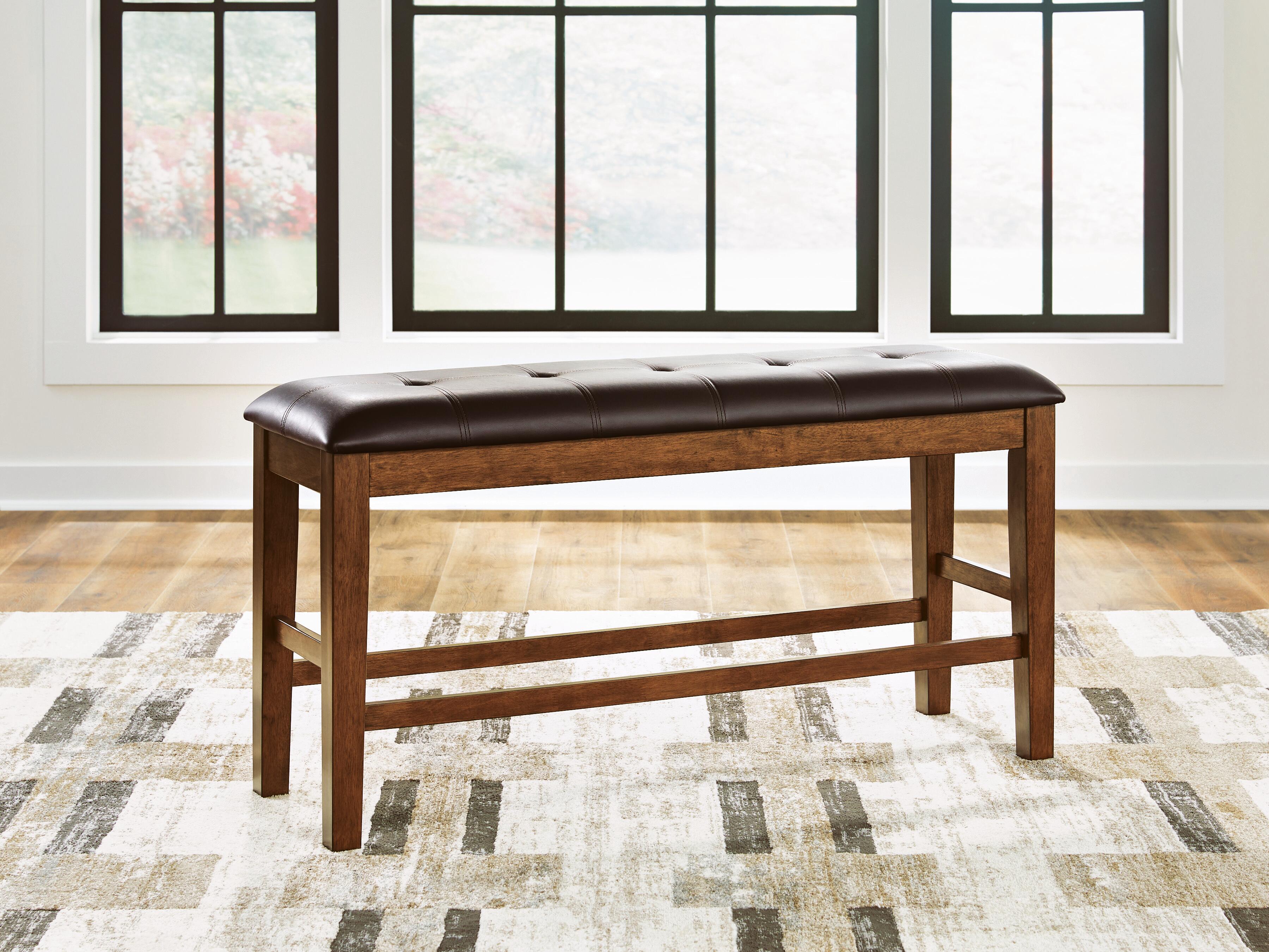 Dar Furniture - Ashley Furniture - Ralene Counter Height Dining Bench - DBL Counter UPH Bench (1/CN) / Medium Brown / 50"W x 16"D x 25"H - D594-09