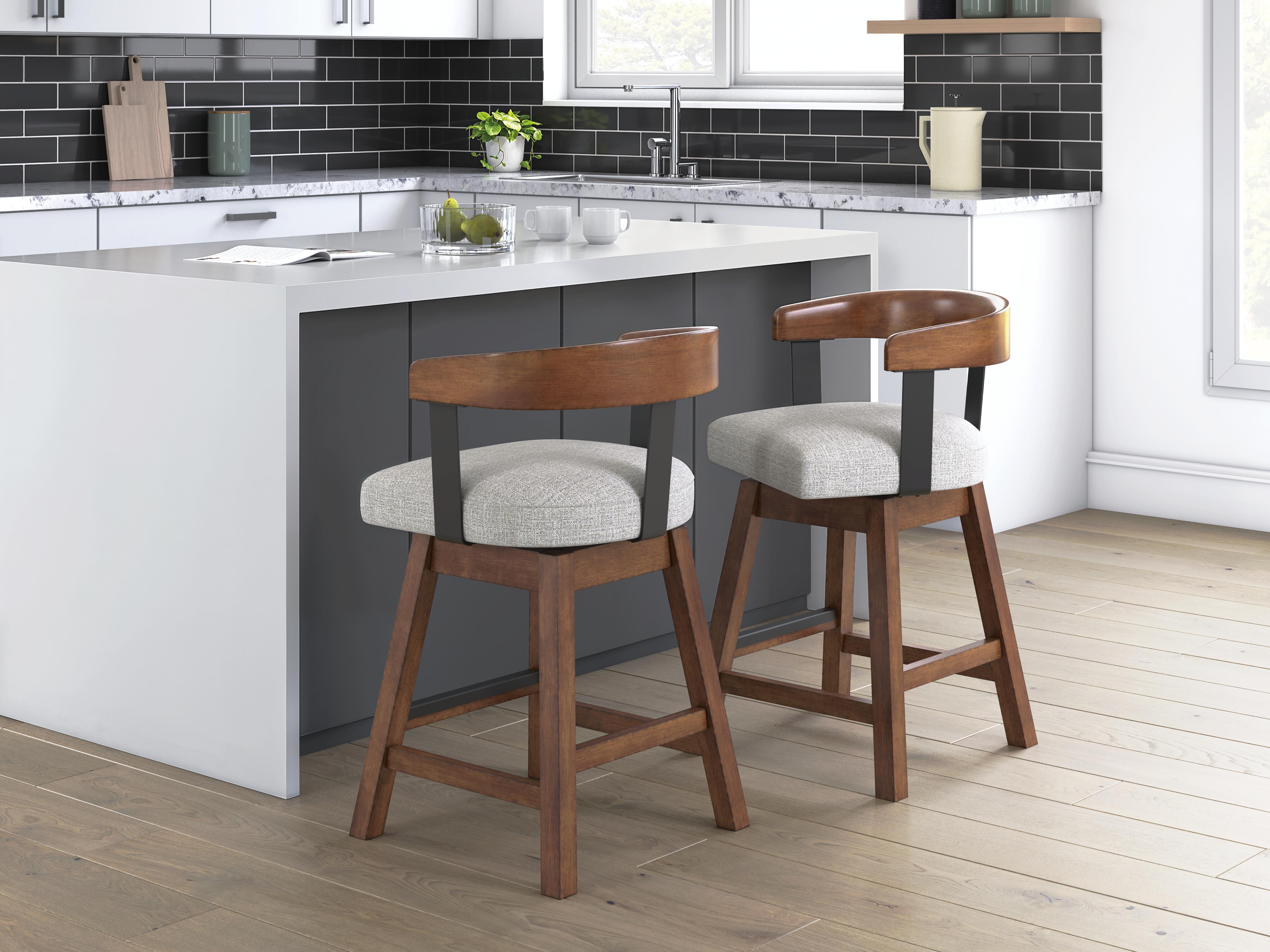 Dar Furniture - Ashley Furniture - Ralene Counter Height Barstool (Set of 2) - Counter Height Barstool (Set of 2) / Medium Brown - D594-224X2