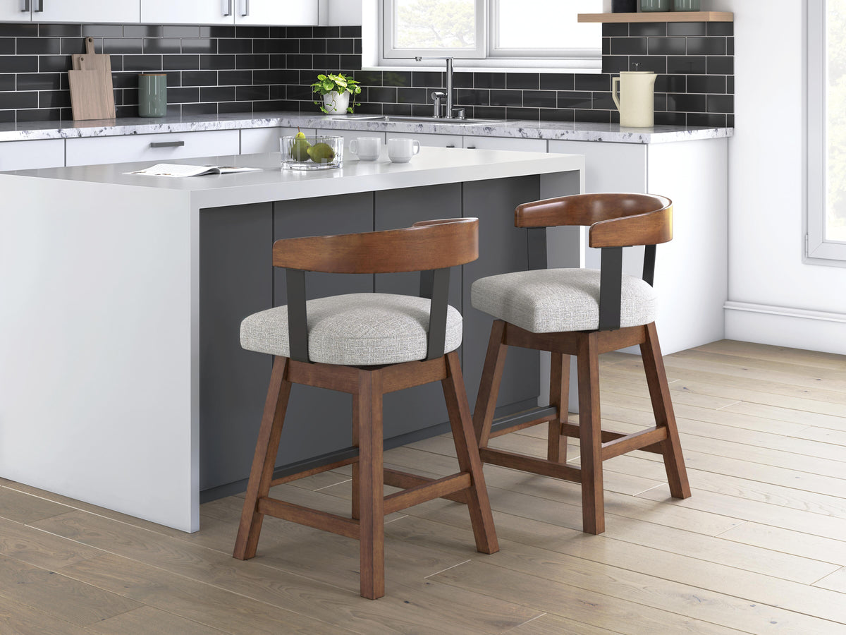 Dar Furniture - Ashley Furniture - Ralene Counter Height Barstool (Set of 2) - Counter Height Barstool (Set of 2) / Medium Brown - D594-224X2