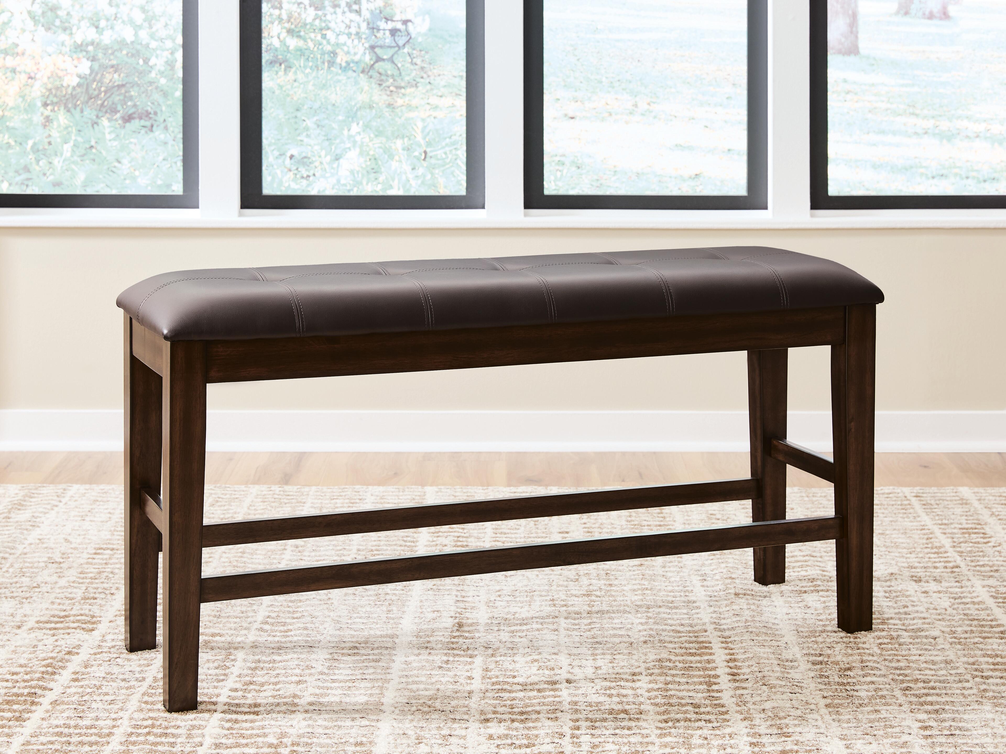 Dar Furniture - Ashley Furniture - Haddigan Counter Height Dining Bench - DBL Counter UPH Bench (1/CN) / Dark Brown / 50"W x 16"D x 25"H - D596-09