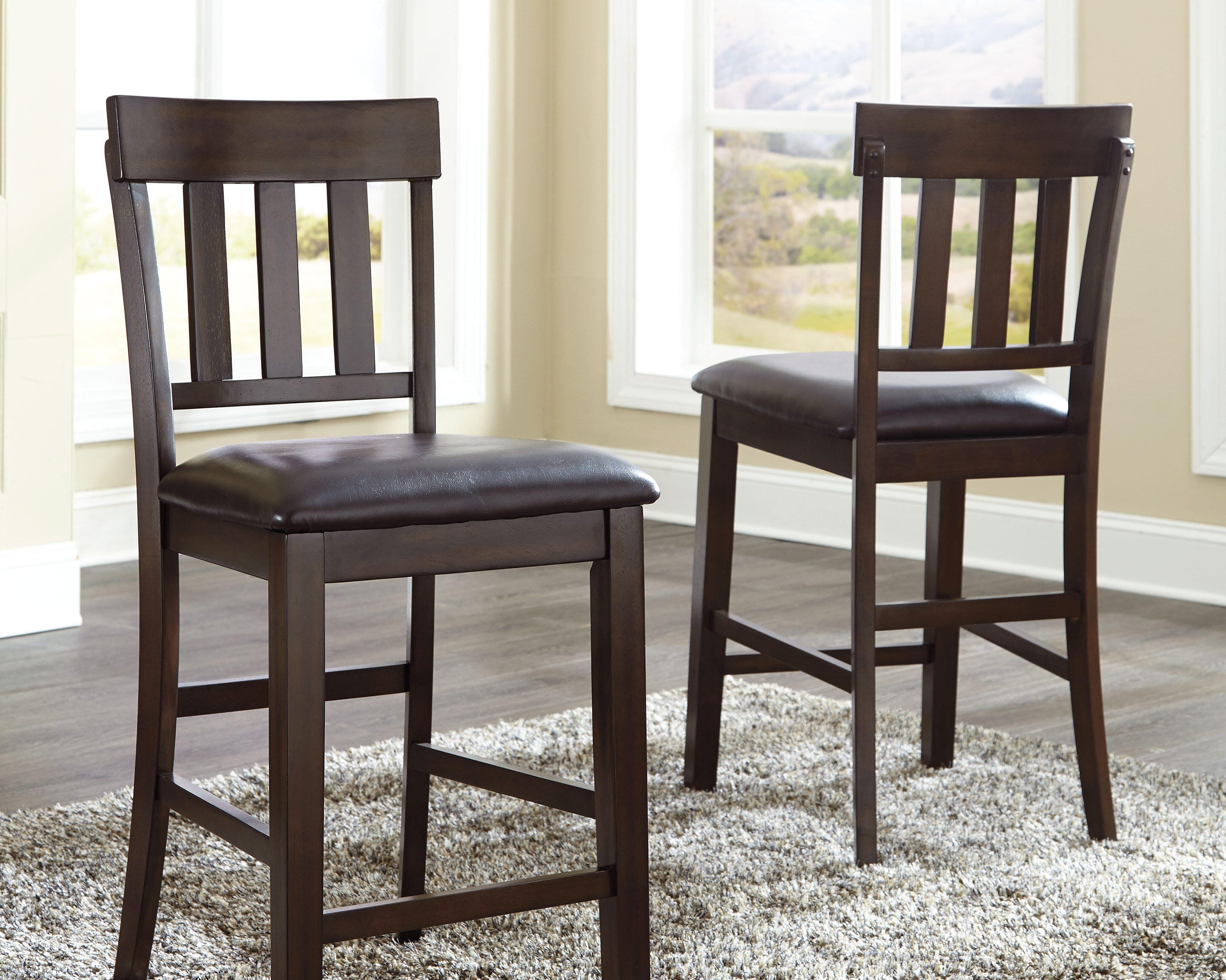 Dar Furniture - Ashley Furniture - Haddigan Counter Height Bar Stool (Set of 2) - Counter Height Bar Stool (Set of 2) / Dark Brown - D596-124X2